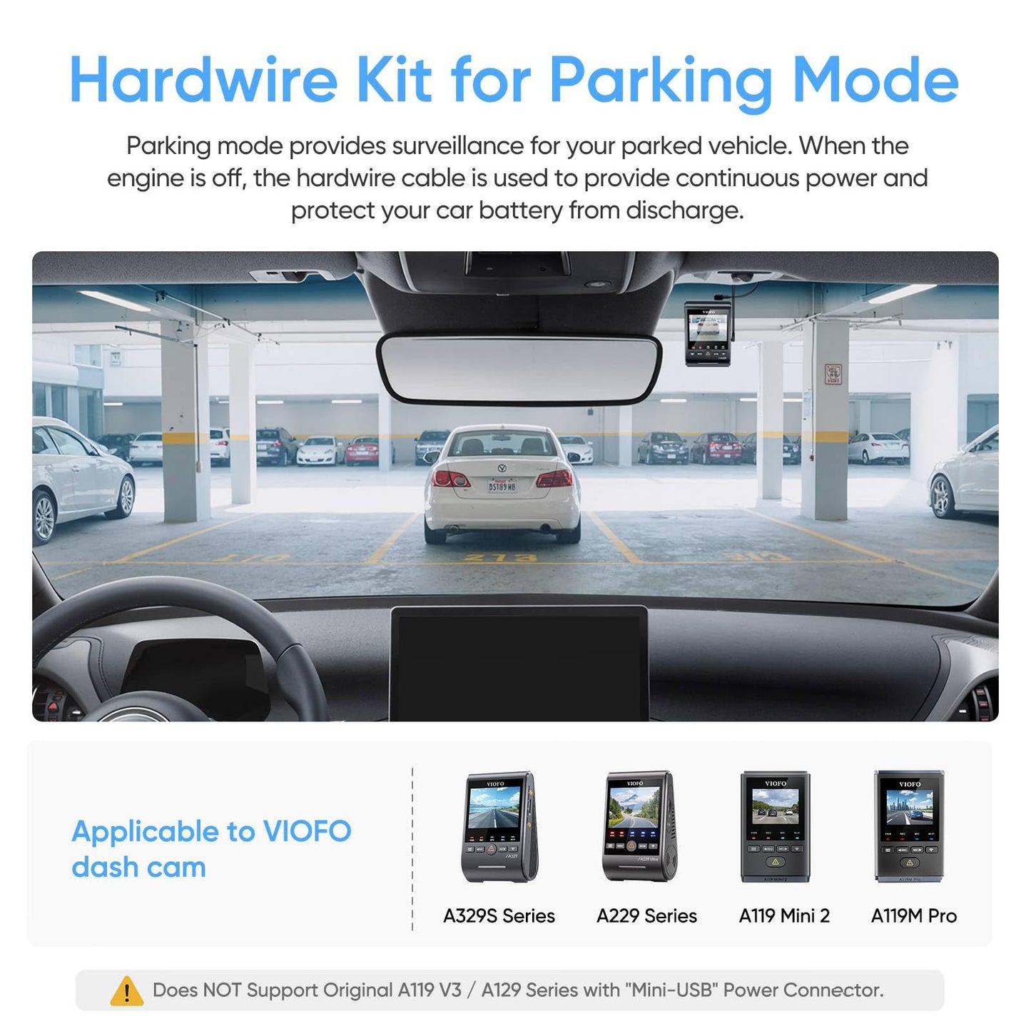 VIOFO HK4 Hardwire Kit with 8pcs Full Set Circuit Fuse Tap, Type-C Port, for A229Pro/A119Mini2/A329/A229Plus/A139Pro/WM1/T130 Dash Cam