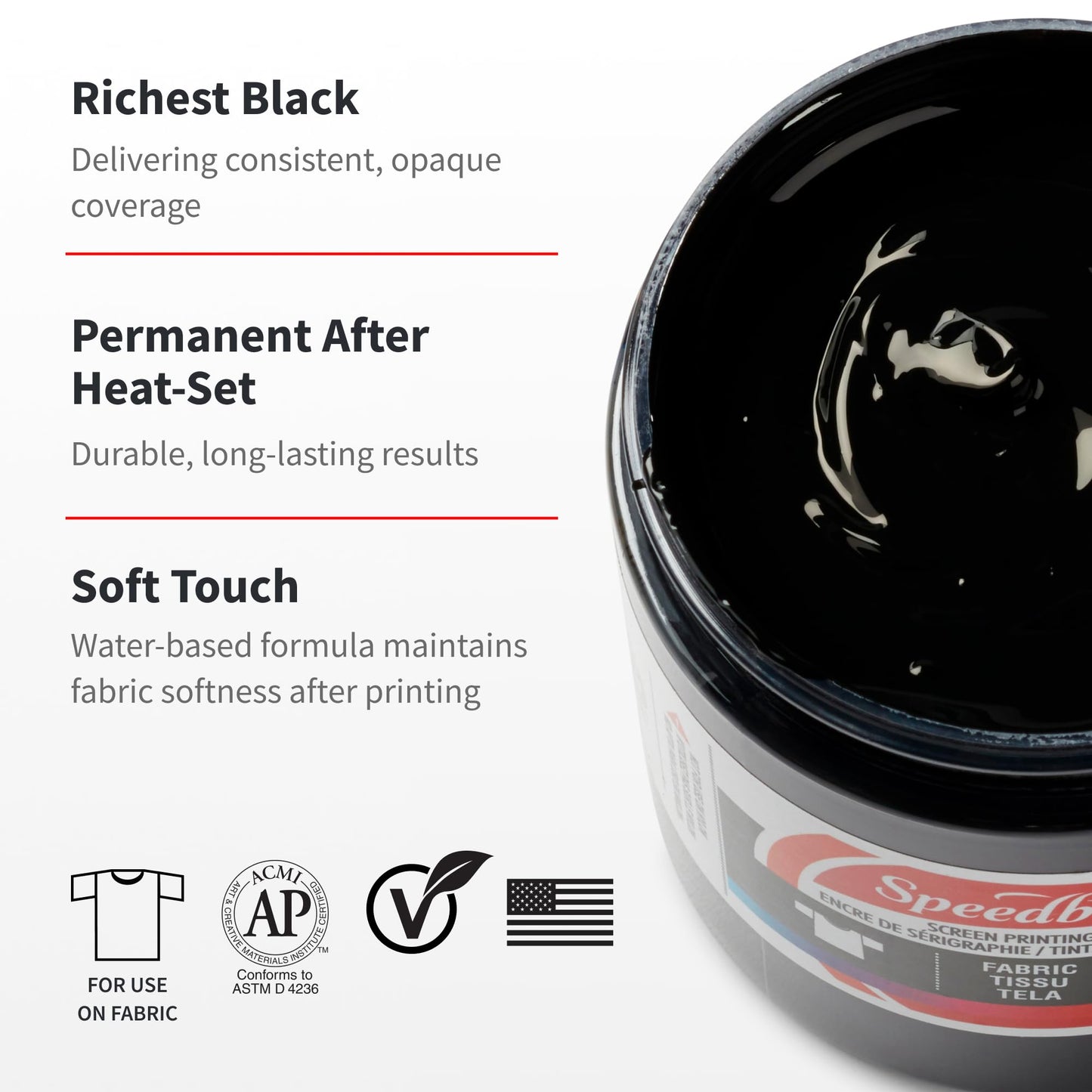 Speedball Fabric Screen Printing Ink, 32-Ounce, Black