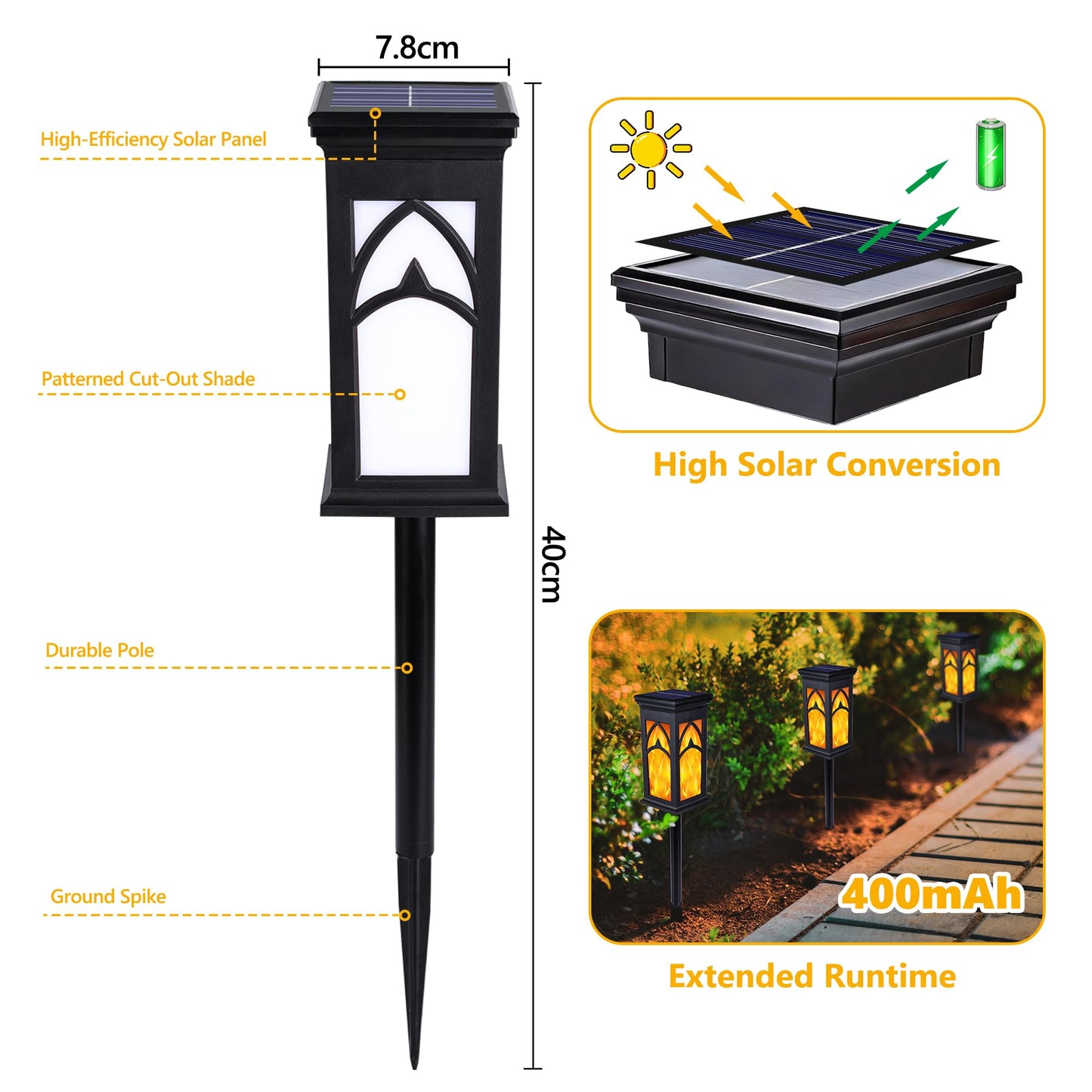 Solar Lights Outdoor, 6 Pack Solar Torch Light with Flickering Flame, Waterproof Garden Lights Outdoor Landscape Lighting, Flame Torches for Outside Patio Pathway Walkway Yard Lawn Decorations