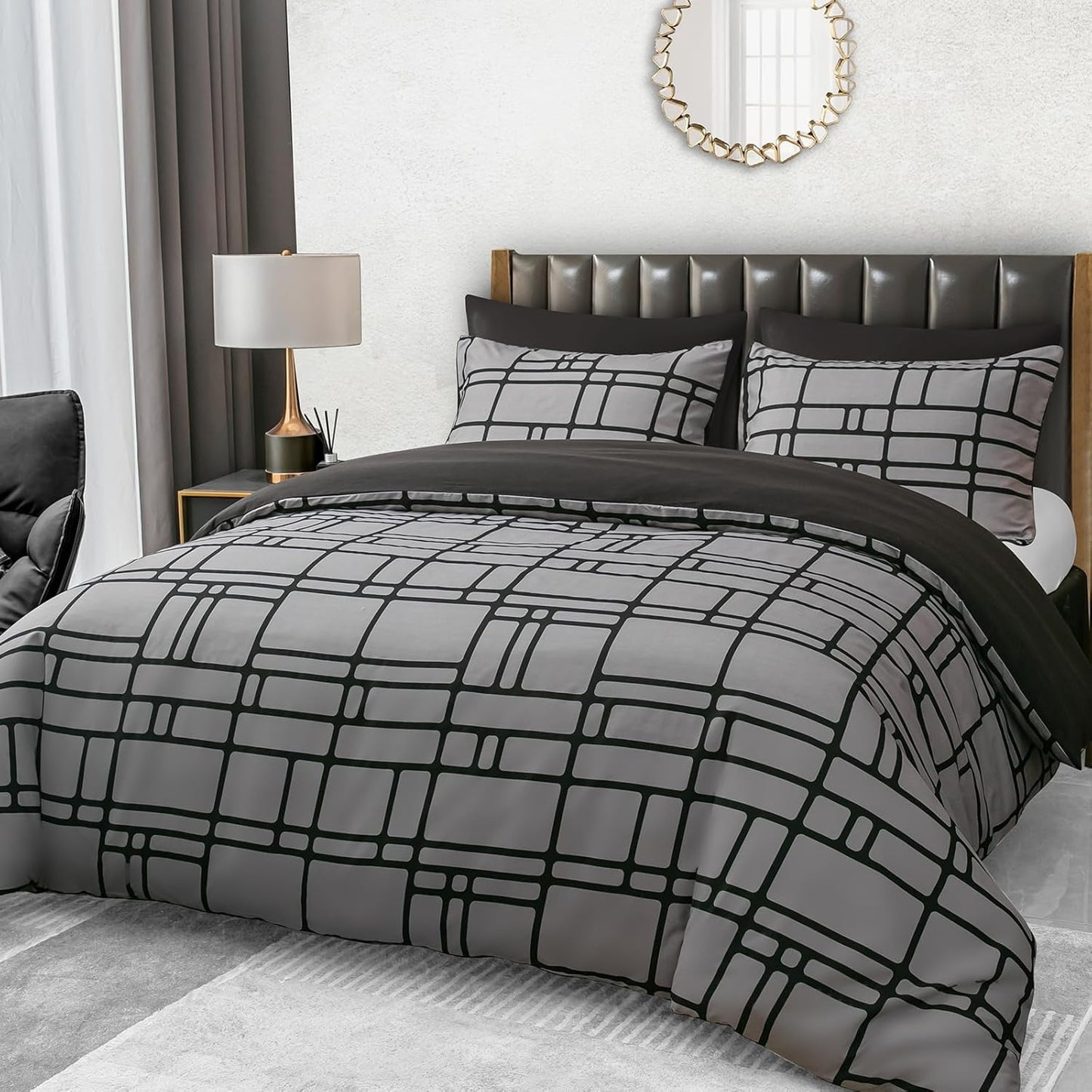 Pamposh Duvet Cover Queen Premium Microfiber Bedding Set 3 Pieces Includes 1 Queen Size Duvet Cover (90" x 90") with Zipper Closure & 2 Pillow Shams