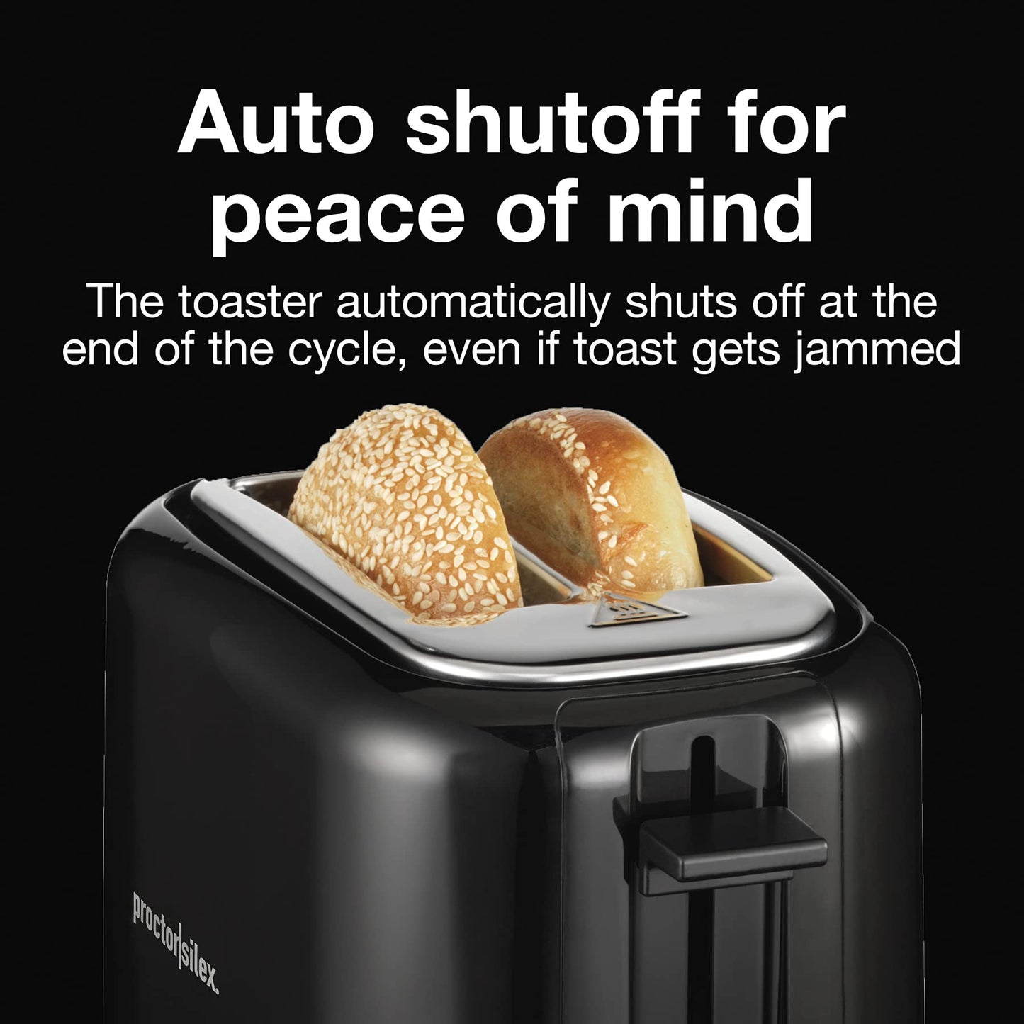 Proctor Silex 2-Slice Toaster, Black, Extra-Wide Slot Toaster with Cool-Touch Walls, Shade Selector, Toast Boost, Auto Shutoff, Cancel Button, 22305