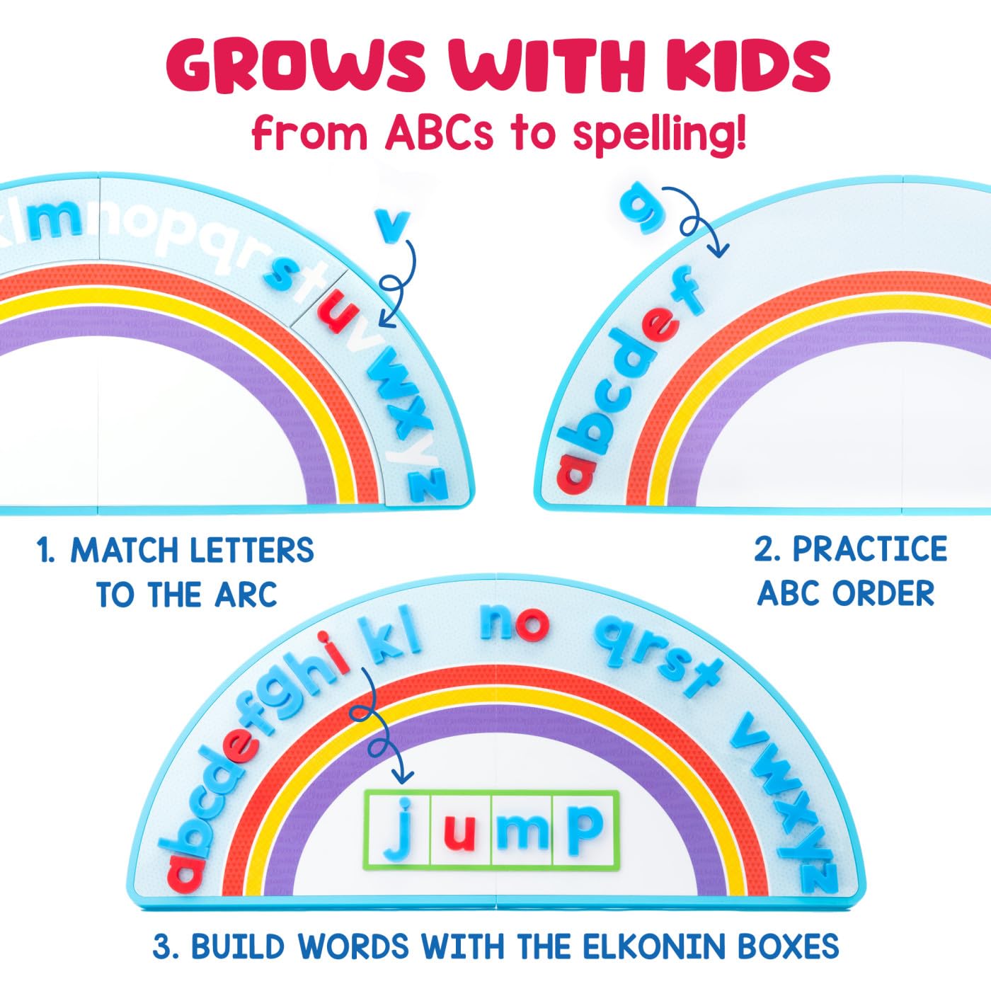 Educational Insights ABC Arc Mat AlphaMagnets® Set – Alphabet Magnets for Kids, Magnetic Spelling Set & Letter Learning Board, Classroom ABCs Activity for Kids Ages 3-5