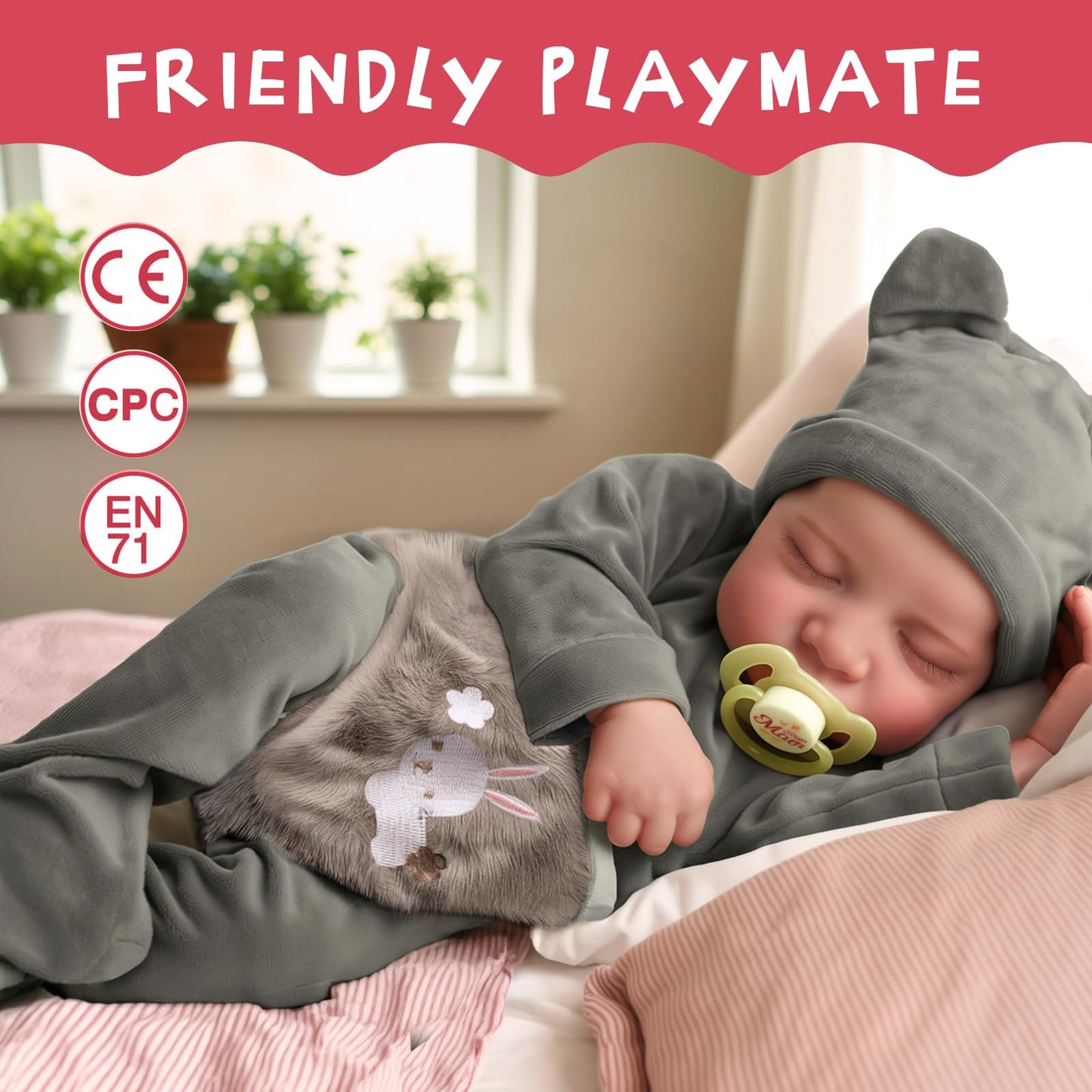 JIZHI Lifelike Reborn Baby Dolls Silicone Full Body Boy - 17-Inch Soft Body Realistic-Newborn Vinyl Real Life Baby Dolls with Toy Accessories for Kids Age 3 4 5 6 7 +