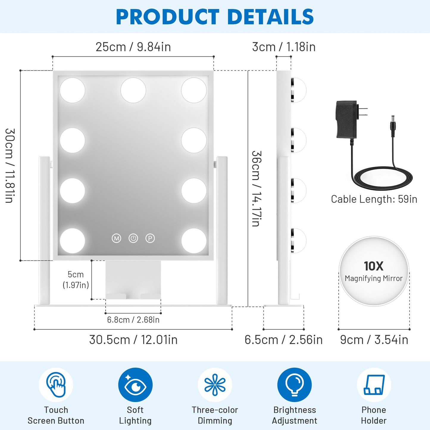 KOTTOVA Makeup Mirror - Modern Vanity Mirror