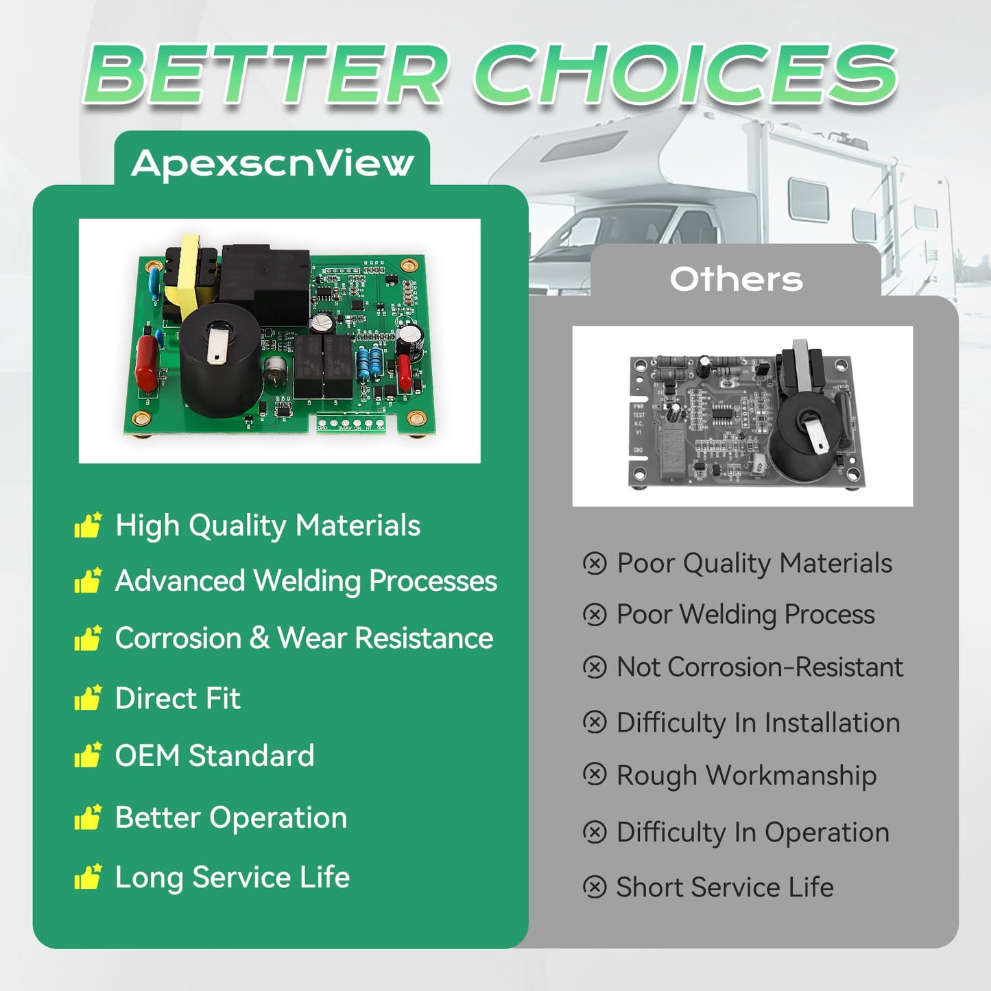 ApexscnView 520820 12V DC RV Furnace Ignition Control Module Board, 4.25 Inch, Compatible with Suburban NT-Series, SF-Series, RV Furnace & Water Heater