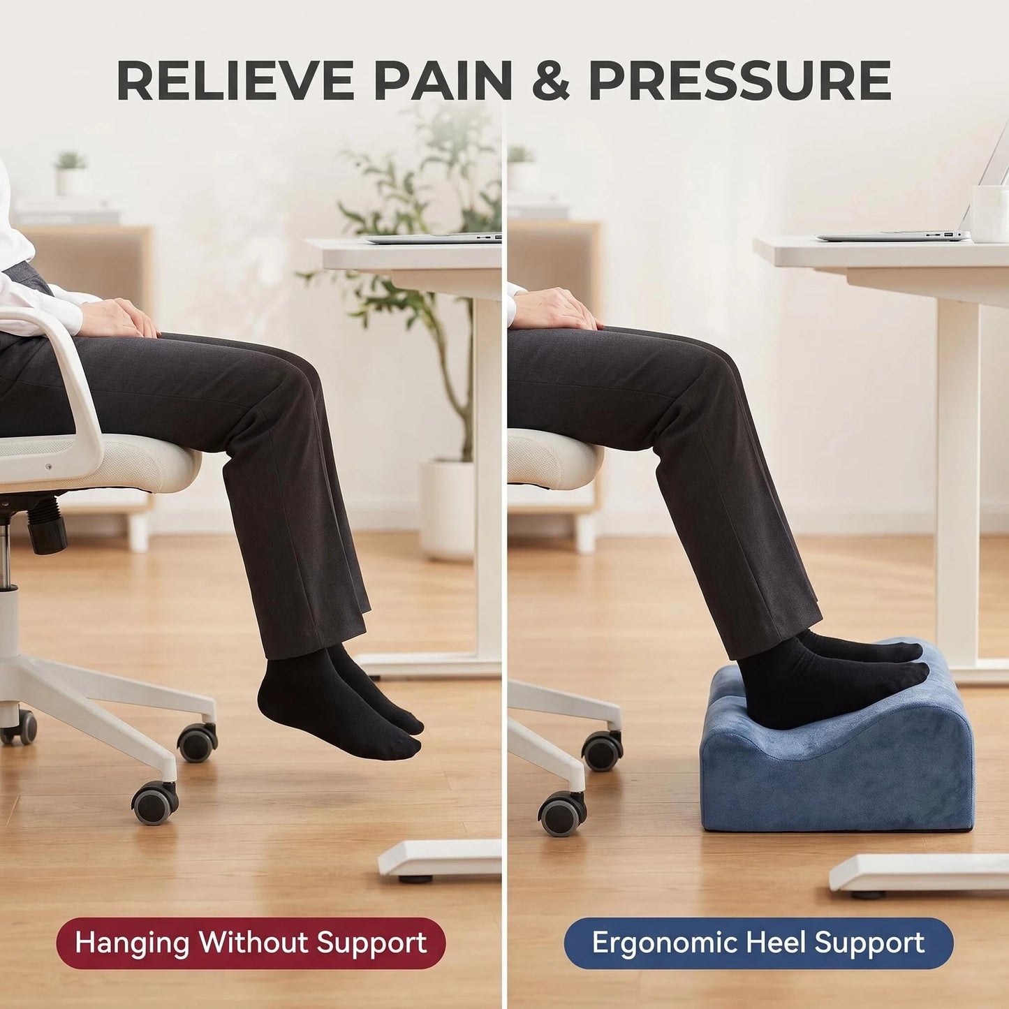 COMFelicify Foot Rest for Under Desk at Work,at Work Soft Ergonomic Footrest,Support Foot Pillow,Heel Chair,Leg Elevation Pillow,(Blue)