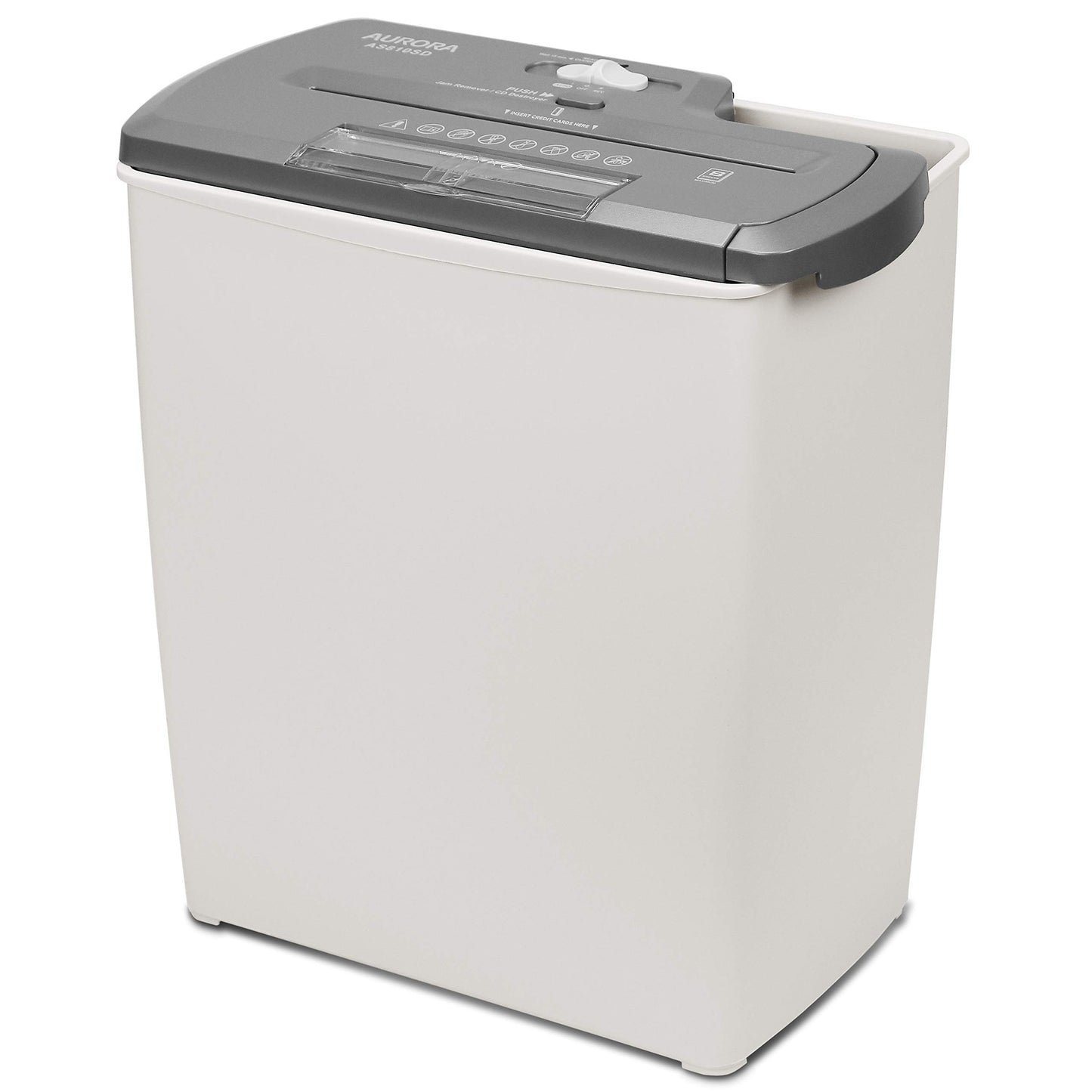 Aurora As810Sd 8-Sheet Strip-Cut Paper, CD and Credit Card Shredder Basket
