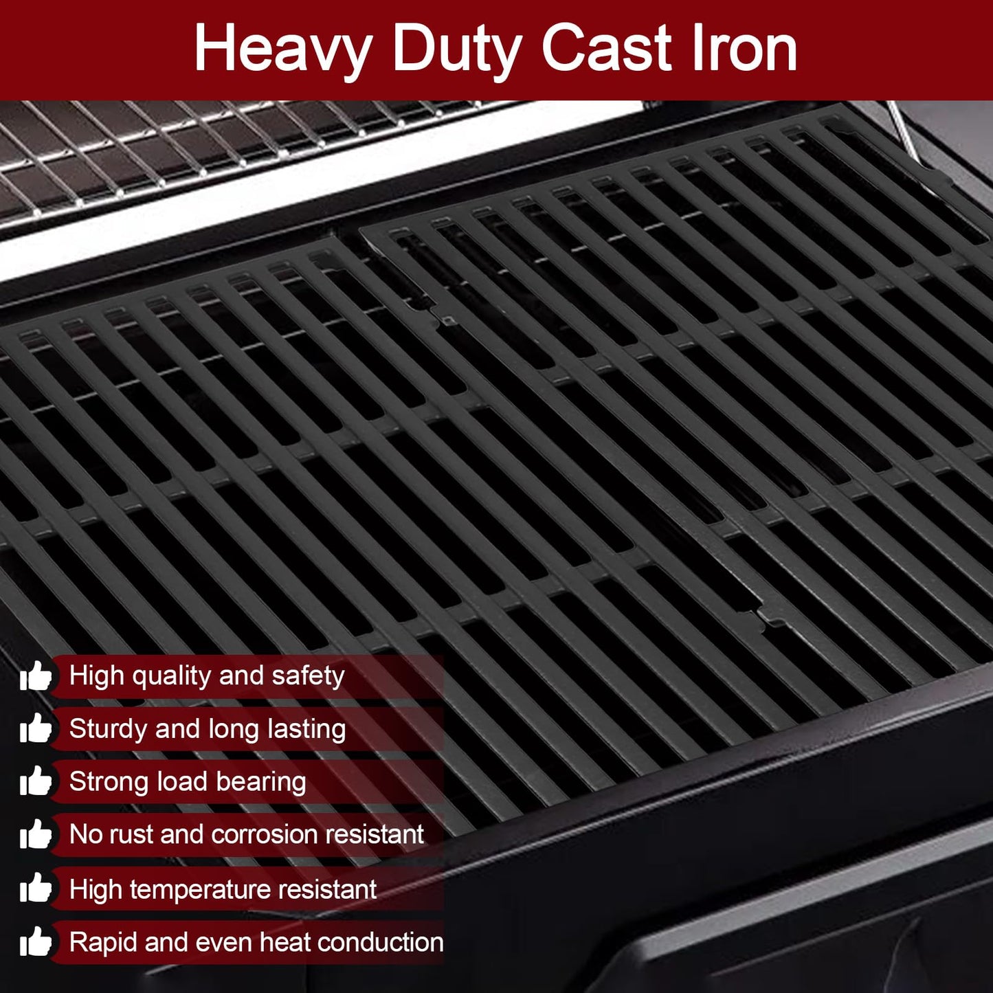 Hiorucet 7638 Cooking Grate for Weber Spirit 300 Series E/S 310 E/S 320 E/S 330, Spirit 700 Series, Genesis Silver B/C, Genesis Gold B/C, Platinum B/C, Genesis 1000-3500 Grill Grid, 17.5" BBQ Grate