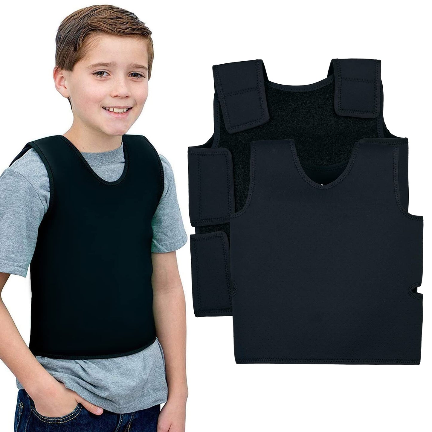 Sensory Compression Vest Sensory Processing Disorder Vest Deep Pressure Comfort for Autism Hyperactivity Mood Processing Disorders (Small 14” x 24”)