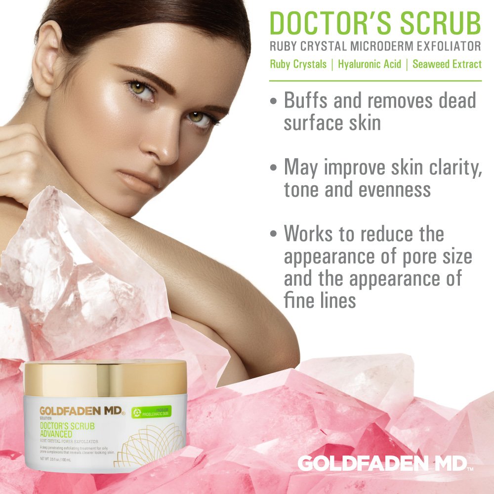 Microderm Daily Facial Exfoliator Doctorâ‚¬s Scrub for Face | w/Ruby Crystals Hyaluronic Acid & Seaweed Extract | Buffs & Reveals Brighter Radiant Healthier Looking Skin | NET WT 1.7 ïâ€š oz / 50 mL