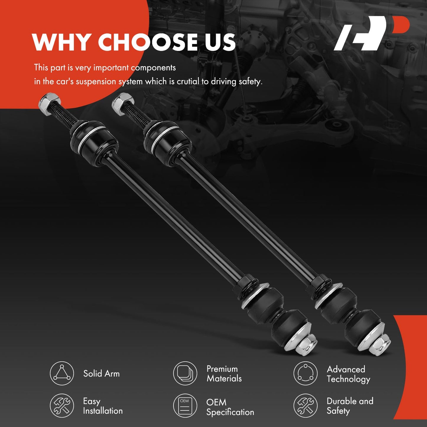 A-Premium 2 x Front Sway Bar Links Stabilizer Bar Links, Compatible with Dodge Ram 1500 2002 2003 2004 2005, 4WD