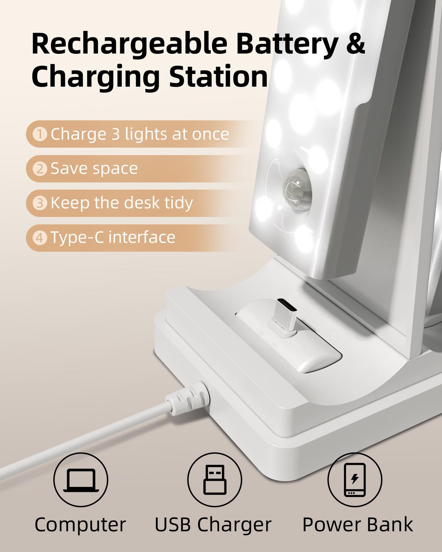 EZVALO Under Cabinet Lighting,Closet Lights for Kitchen 6 Pack 23cm with Station