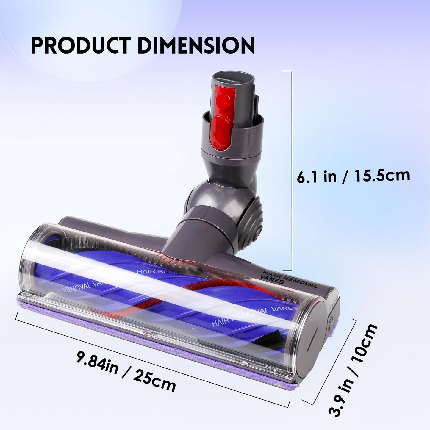 Upgrade Anti-Tangle Replacement Vacuum Head Compatible with Dyson V7,V8, Cyclone V10,V11,V15 Cordless Vacuum Cleaners, Suitable for Carpets,Rugs,Hardwood Floor