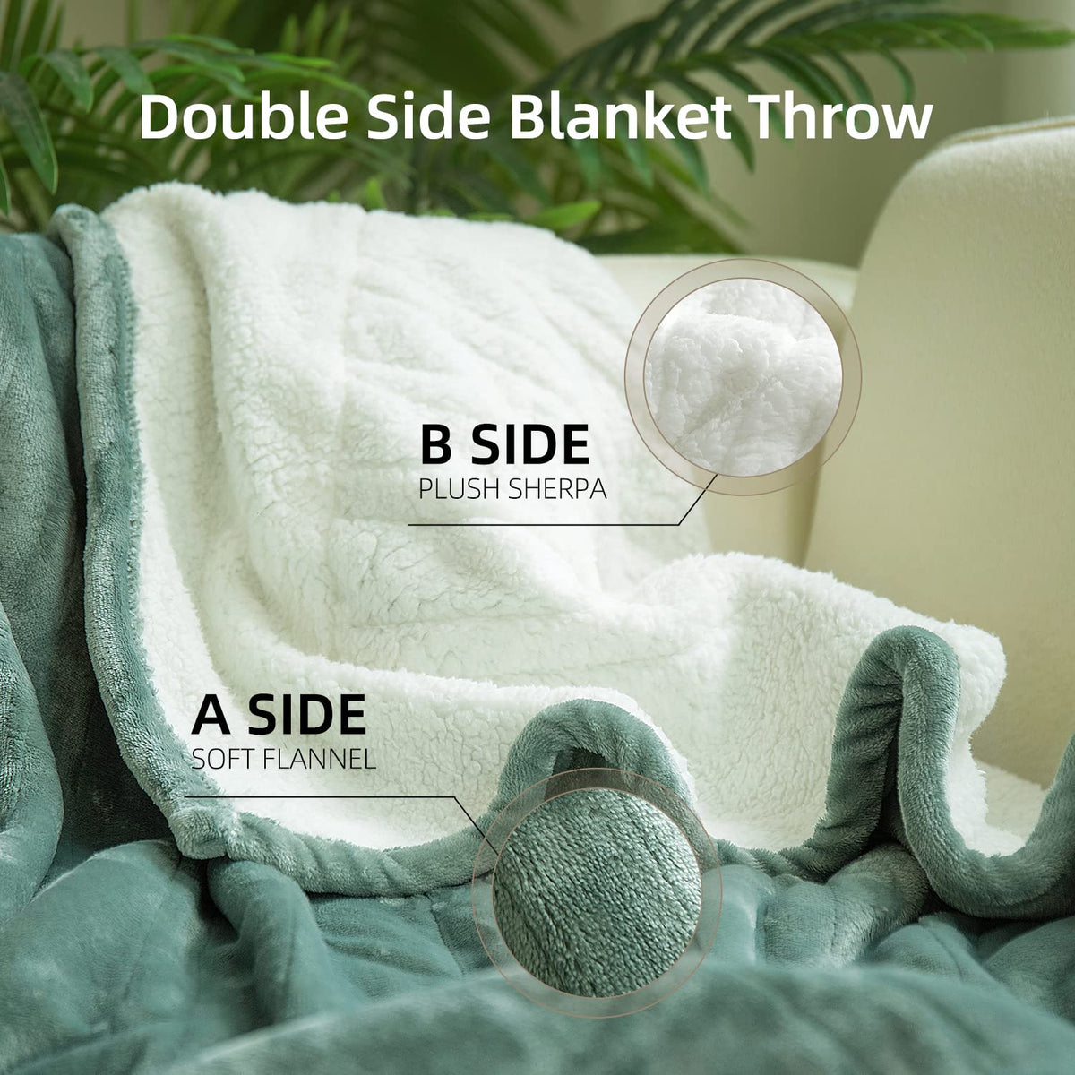 Gotcozy Heated Blanket Electric Throw 50''X60''- Soft Silky Plush Electric Blanket with 4 Heating Level & 3 Hour Auto Off Heating Blanket, ETL Certified Machine Washable (Green)