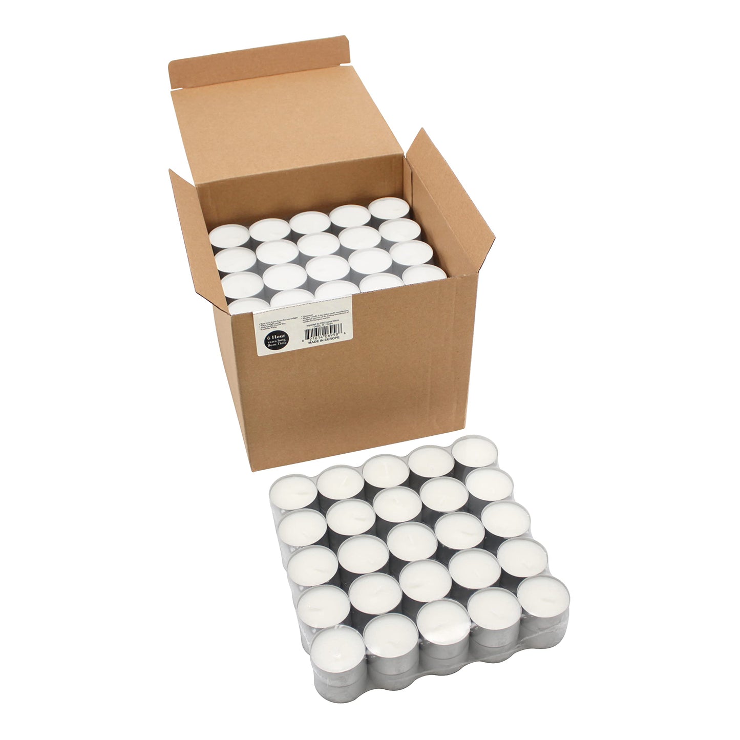 Stonebriar Collection SM-TL200 Tealight Candles, 6 to 7 Hour Extended Burn Time, White (Pack of 200)