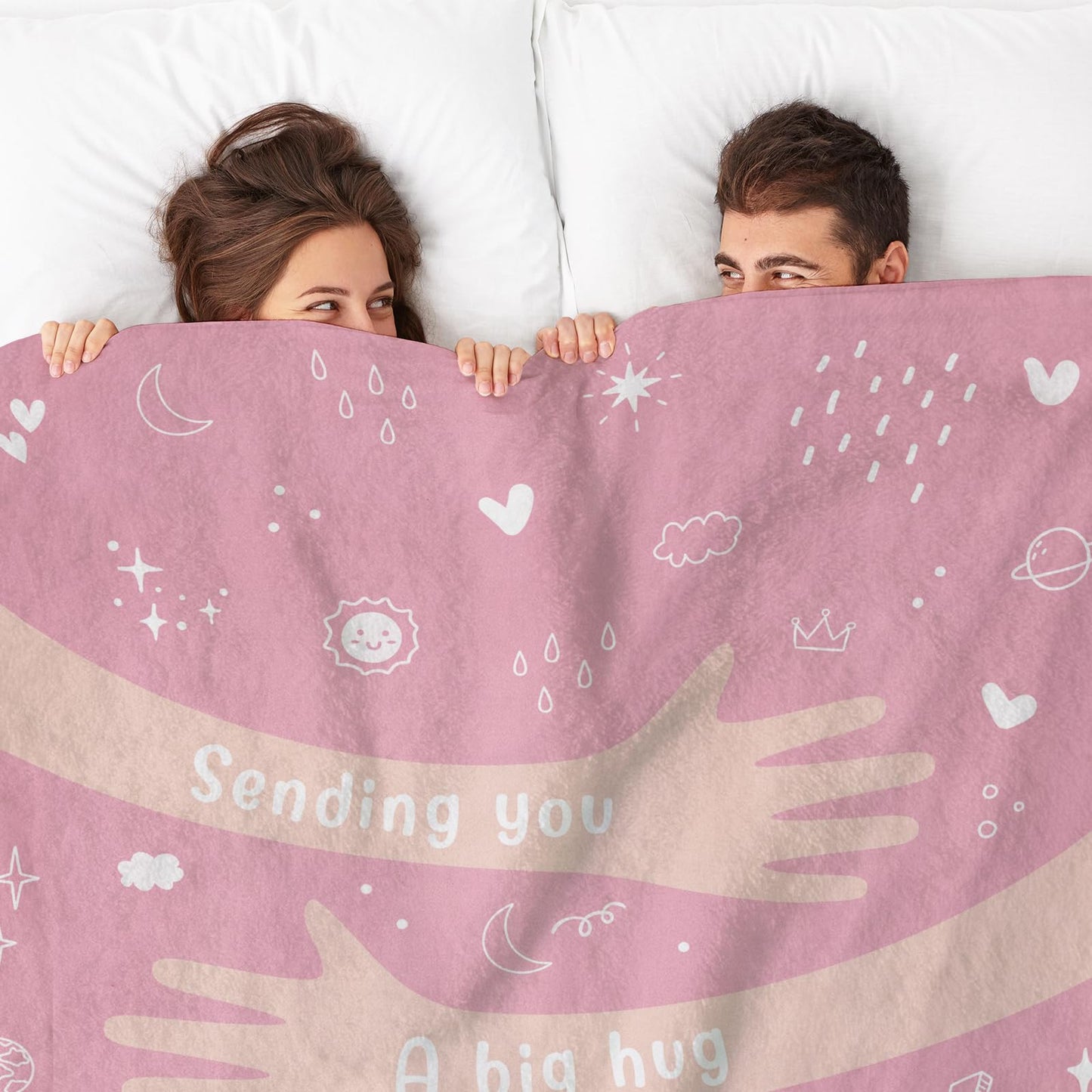 Afterprints Get Well Soon Gifts for Women, Hug/Healing Blanket, Thinking of You/Breast Cancer/Sympathy/After Surgery Gifts for Friends, Sister, Coworkers, Soft Throw Blankets 50'' x 60''