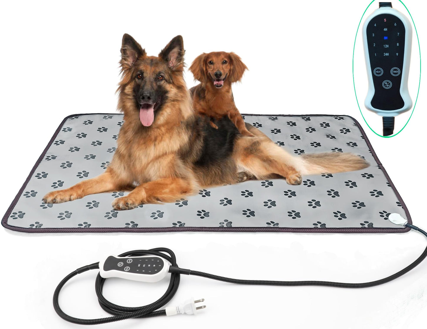 DEOMAN Pet Heating Pad Keep Dogs Cats Warming Extra Large Smart Timer Precise Temperature Control Waterproof Durable Material Easy Cleaning