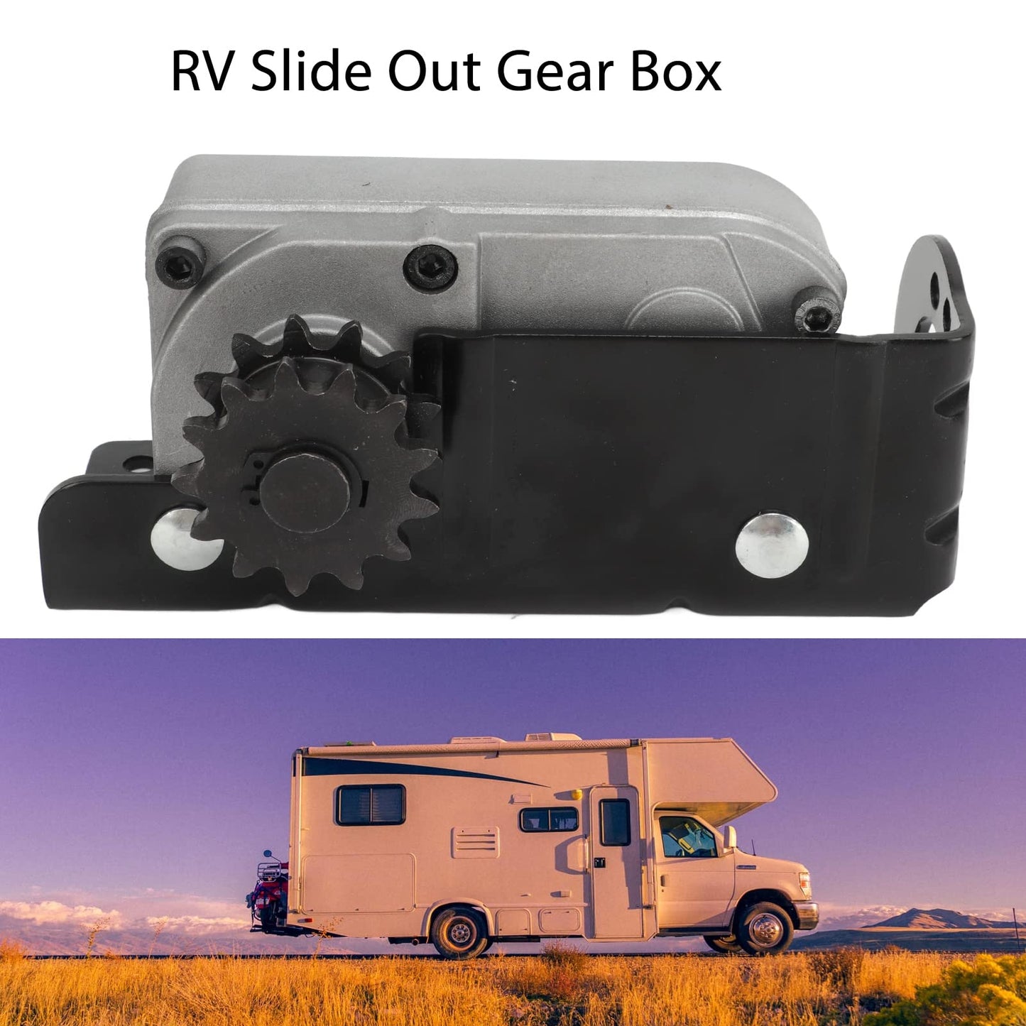 Slideout Gearbox,RV Slide Out Gear Box with Mounting Bracket 13 Tooth Sprocket R25076 1 for Motorhome Trailer