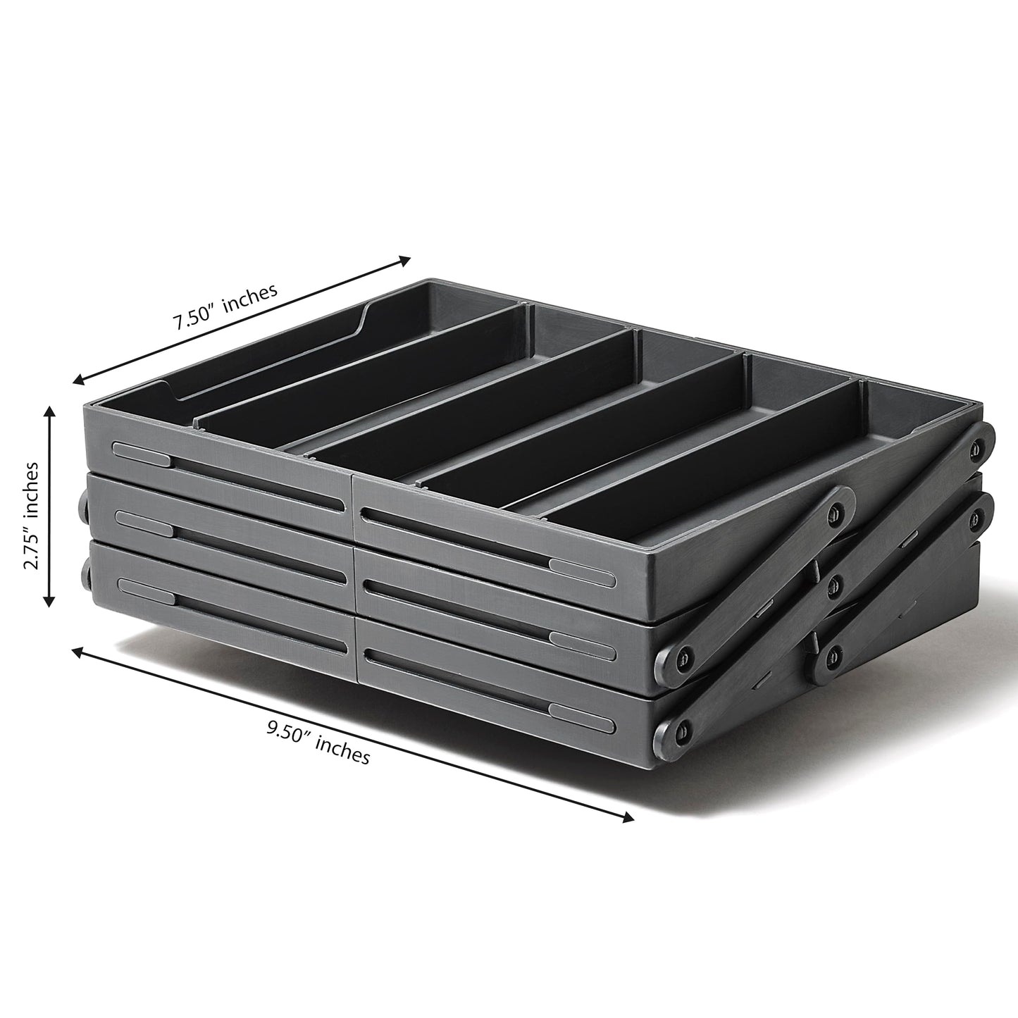 Ontel Smart Drawer Organizer, Multi-Level Jewelry and Cosmetics Storage, Black, 2.65 in