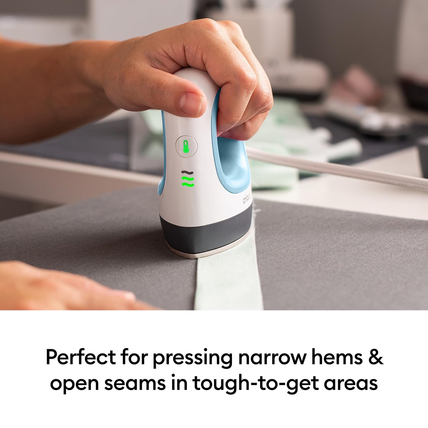 Cricut EasyPress Mini Heat Press + Heat Press Mat - for Pressing Small Objects Like Shoes, Stuffed Animals, Hats & More - 3 Heat Settings & Precision Tip - Compact & Lightweight - Zen Blue