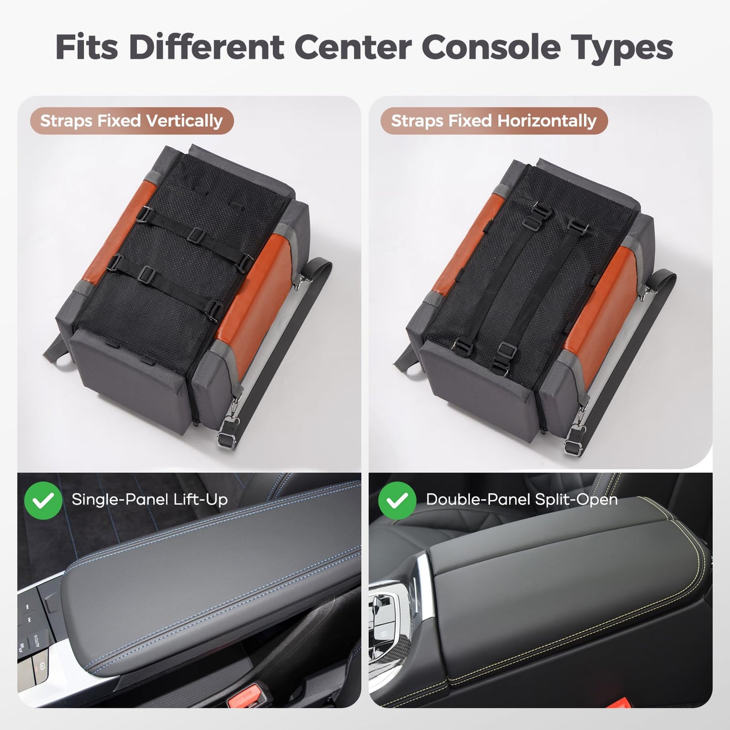 Avont Center Console Dog Car Seat, Armrest Middle Console Booster Travel Carrier for Small Dogs Cats, Well-Cushioned, Anti-Anxiety -Dark Grey