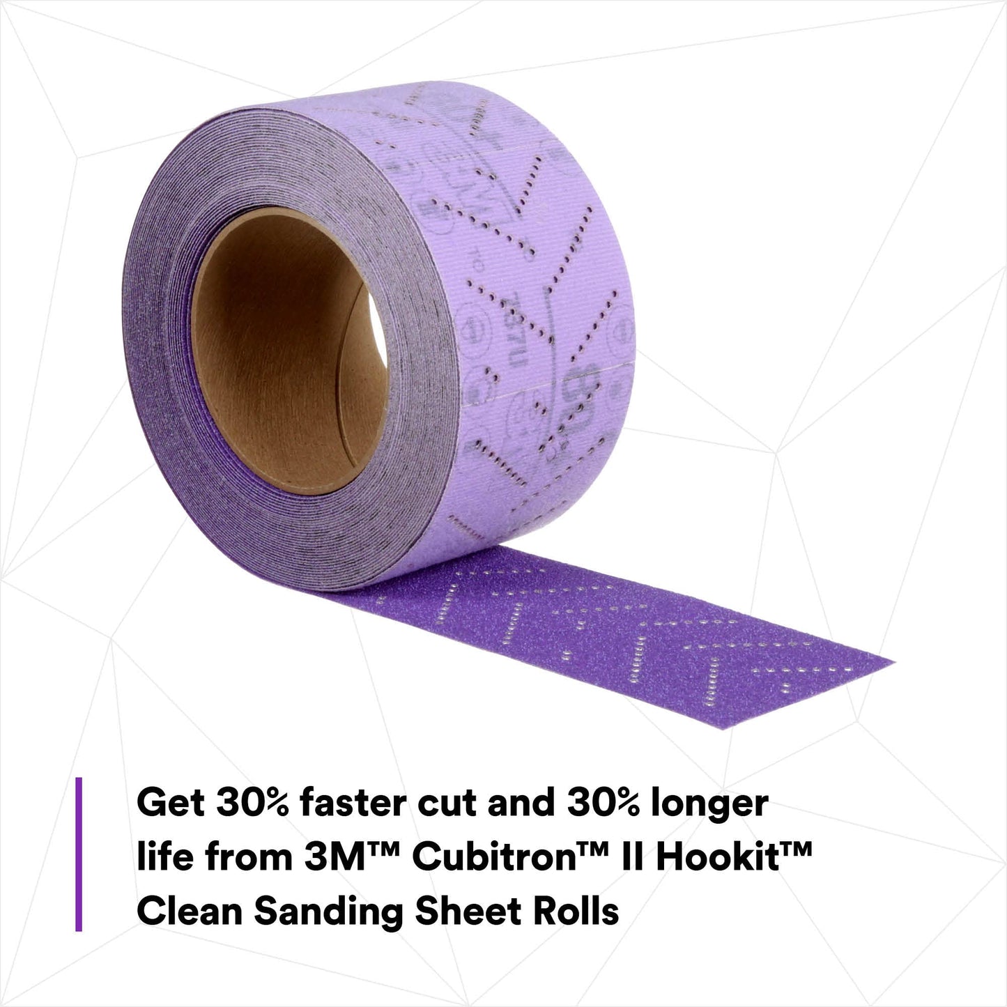 3M Cubitron II Hookit Abrasive Sheet Roll, 34442, Multi-Hole, 70 mm x 12 m, 80+ Grade, Automotive Sanding Roll Sandpaper for Coating Removal, Body Repair, Auto Sanding