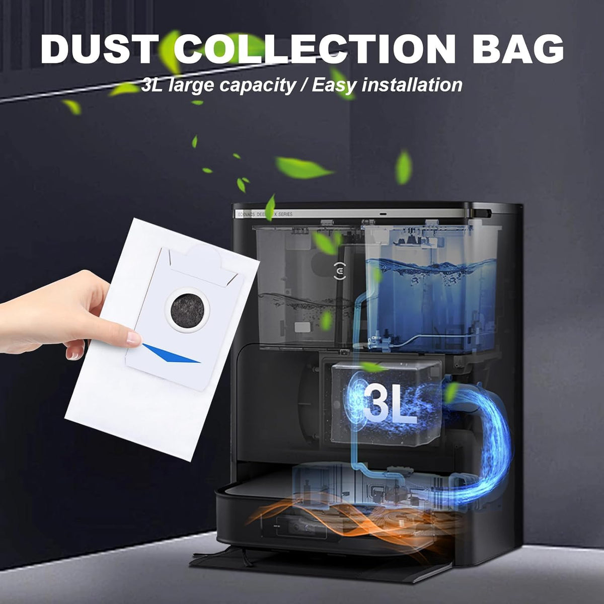 Replacement Accessaries Set for Ecovacs Deebot X2 Omni / X2 / X2 Pro / DEX86 Robot Vacuums, 1 Main Brush, 6 Side Brushes, 4 Filter, 6 Mop Pads, 6 Dust Bag, 1 Brush
