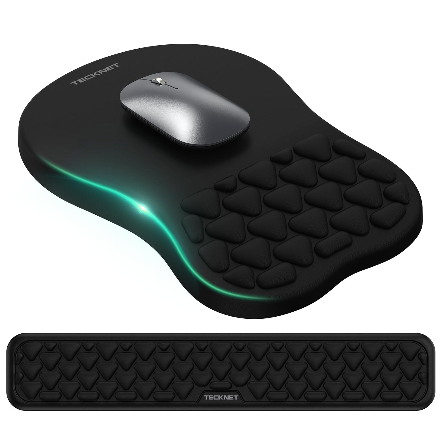 TECKNET Ergonomic Mouse Pad with Wrist Rest, Keyboard Pad and Mousepad with Wrist Support, Massage Design Effectively Relieves Carpal Tunnel Syndrome Suitable for Computers and Laptops