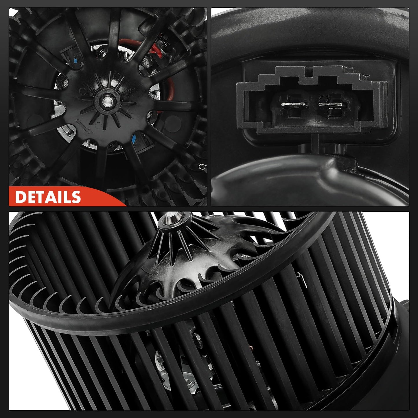 A-Premium HVAC Heater Blower Motor Assembly Compatible with Audi, Porsche & Volkswagen Vehicles - TT/TT Quattro 2000-2006, 911, Boxster, Cayman, Beetle, Golf, Jetta - Front Side