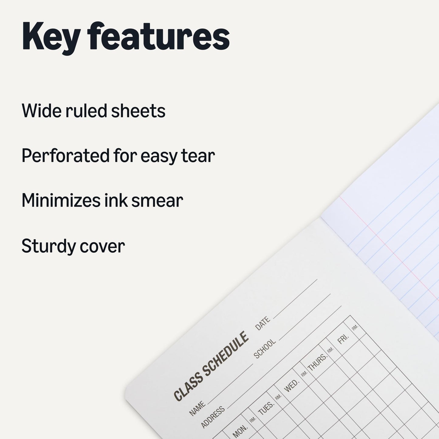 Amazon Basics Composition Notebook, Wide Ruled, 100 Sheets, 12 pack, Assorted Marble Colors