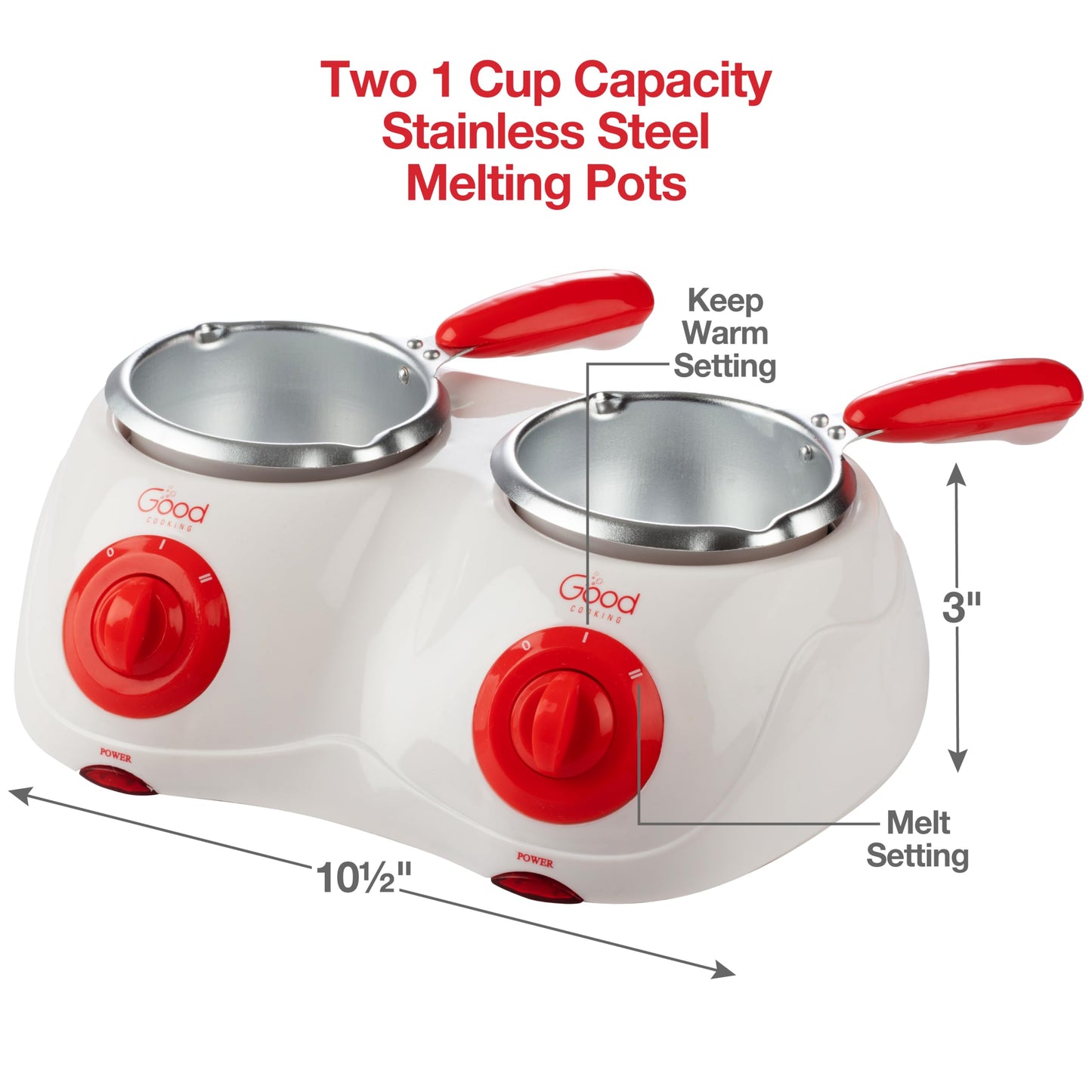 Dual Electric Chocolate Melting Pot Set- Candy Making or Fondue Fountain Kit w/ 30 Bonus Accessories-Dip Strawberries & Marshmallow Snacks- 4th of July Summer S'Mores Maker- Party Appetizers Desserts