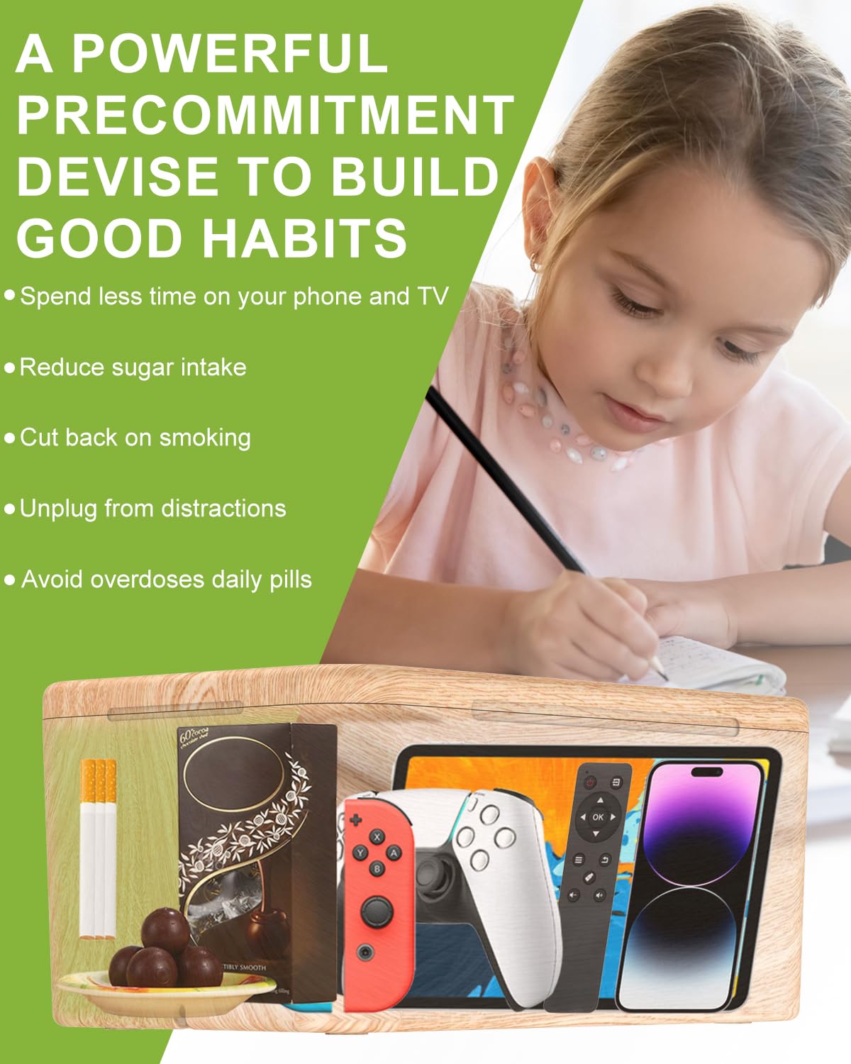 Safe Timed Lock Box, Phone Lock Box with Timer Unplug from Phones, Video Games,Social Media,Snacks&Cravings, Self-Control Phone Locker Time Locking Container Storage Box for Addiction Management