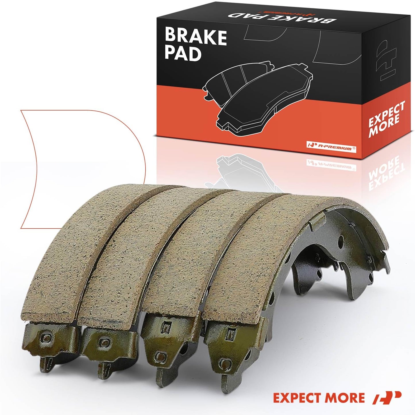 A-Premium Set of 4 Rear Brake Shoes Set Compatible with Honda Civic 2003-2015, Fit 2009-2013/2015-2020, Insight 2010-2014