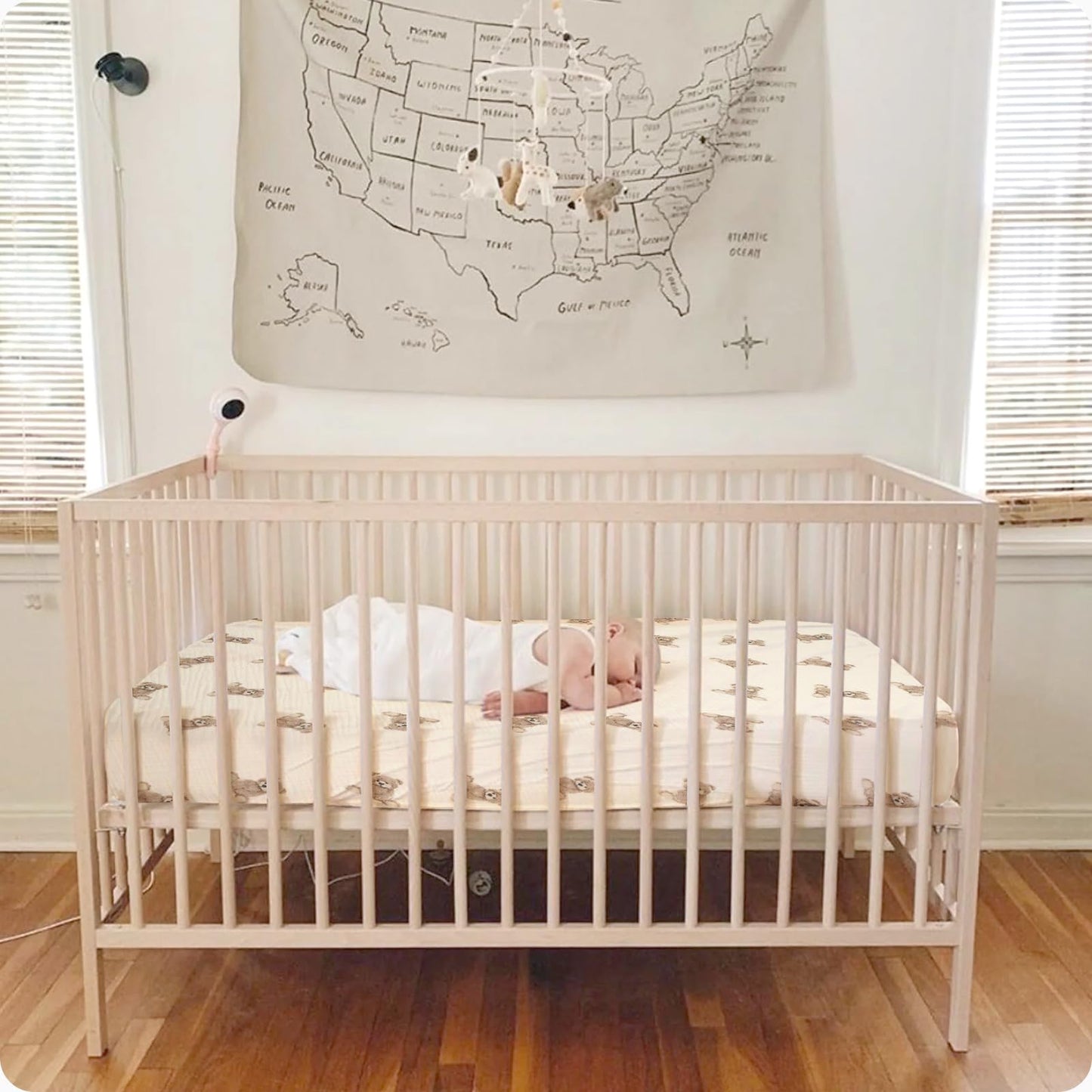 Organic Crib Sheets Fitted Crib Mattress Sheet 2 Pack 52x28 Inches 100% Muslin Cotton for Baby Girls & Boys, Soft Boho Neutral Toddler Bed Sheets Fits Well Standard Size Crib Mattress 28x52 Inches