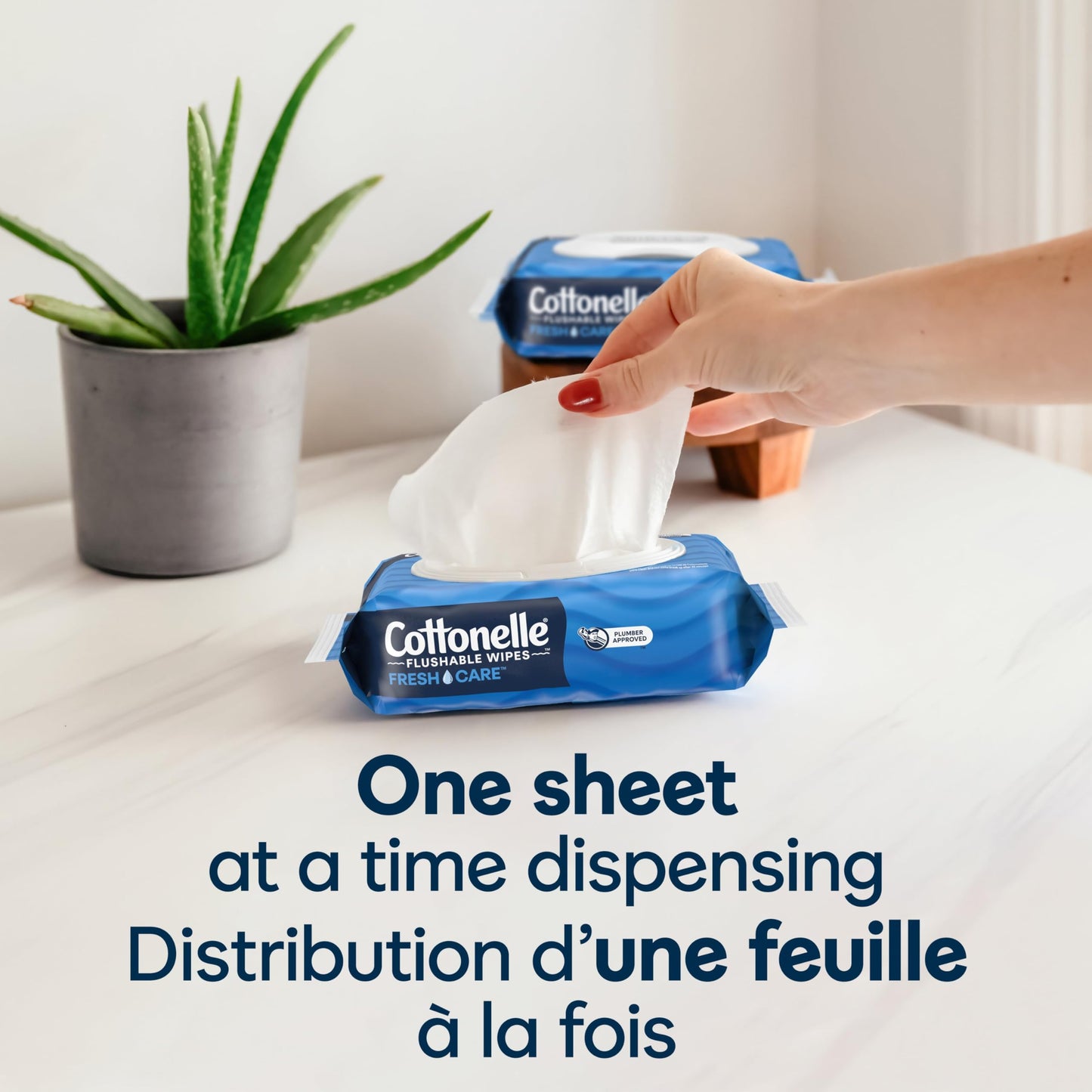 Cottonelle Fresh Care On-The-Go Flushable Wet Wipes, Adult Wet Wipes, 24 On-The-Go Packs, 2 Trays of 12, 14 Wipes per Pack (336 Total Flushable Wipes), Packaging May Vary