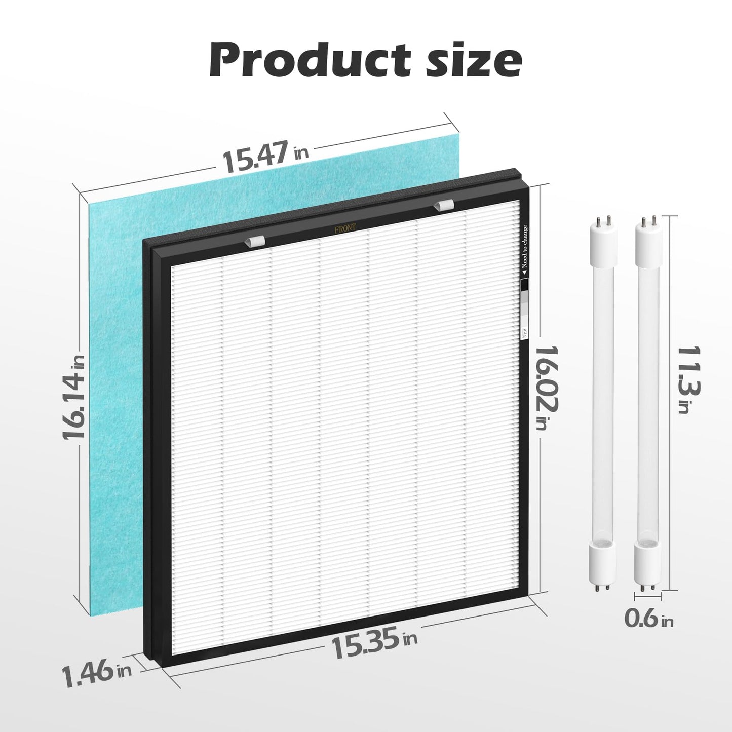 SAKEGDY 1550 Replacement Filter Kit Compatible with Asept-Air Life Cell 1550 Air Purifier, Multi-Layer Filtration System with True HEPA and Carbon Filter.
