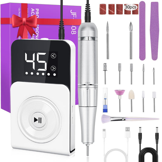 Cadrim Electric Nail Drill Professional 45000RPM, 2025 Upgraded-Speed Control Disc,Rechargeable Electric Nail File for Acrylic Gel Nails, Portable Nail Drill Kit, Efile Nail Machine for Salon Home