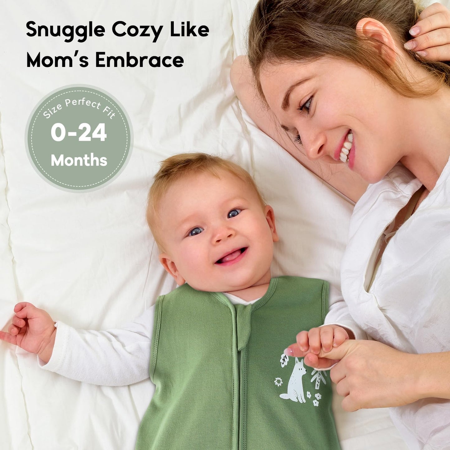 Yoofoss Baby Sleep Sack 6-12 Months TOG 1.0 Baby Wearable Blanket, 2 Pack 100% Organic Cotton Infant Toddler Sleeping Sack 2-Way Zipper Lightweight Sleepsack