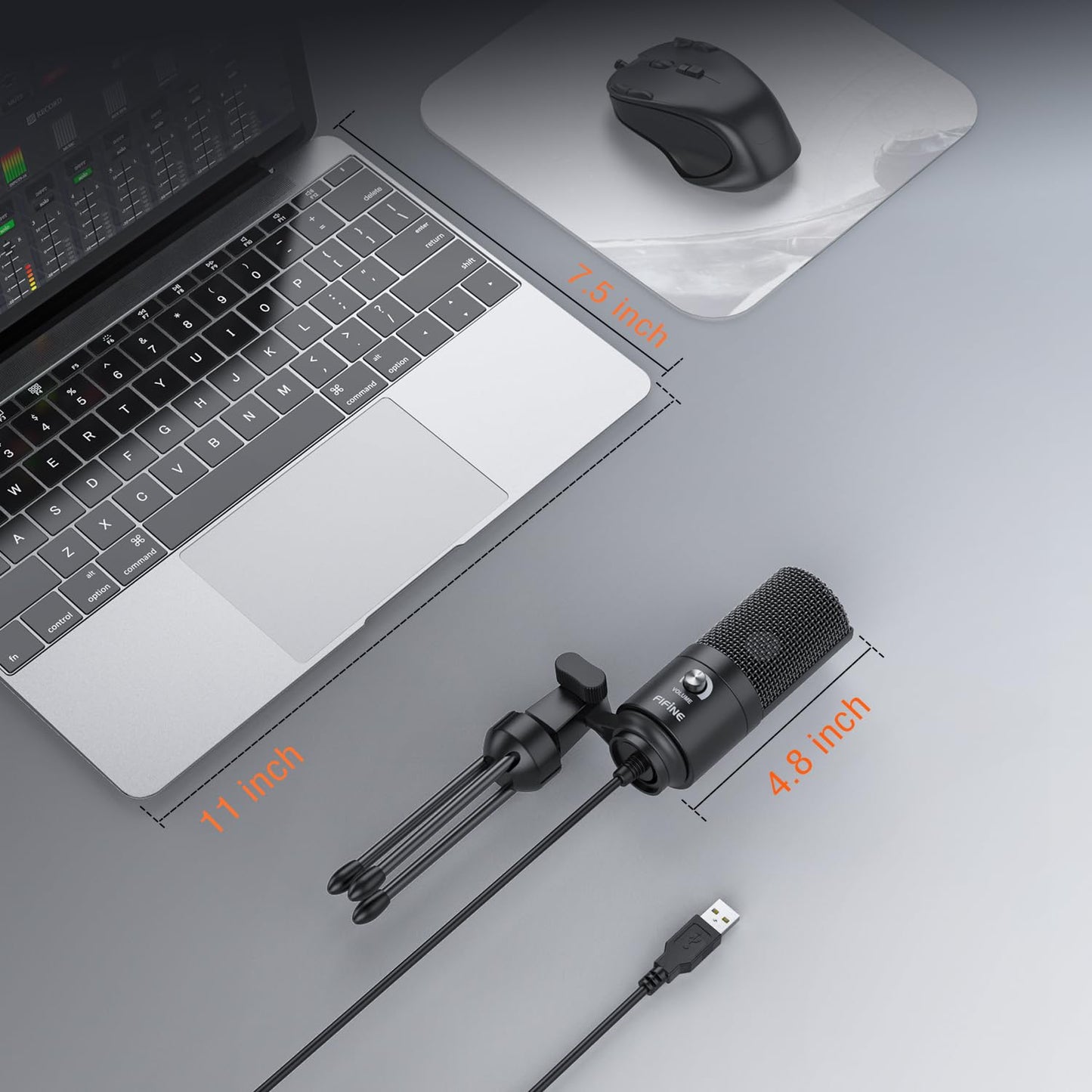 Fifine USB Microphone for PC Computer, Recording Condenser Mic for Laptop MAC/Windows for Vocals,Voice Overs,Streaming Broadcast, Music, YouTube Videos-K669B
