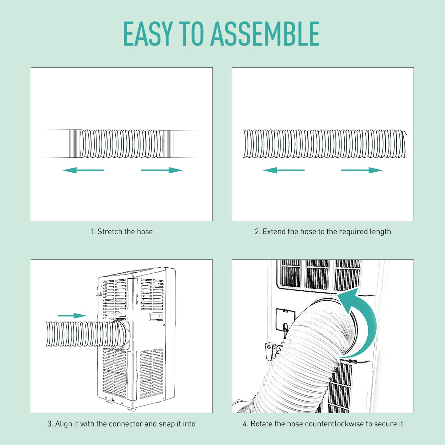 Air Conditioner Exhaust Hose, AGPTEK 5 Inch Exhaust Hose for Portable Air Conditioner Counter Clockwise Flexible Air Hose Replacement/Extension Tube with 5 Inch Diameter (5 Inch Diameter)
