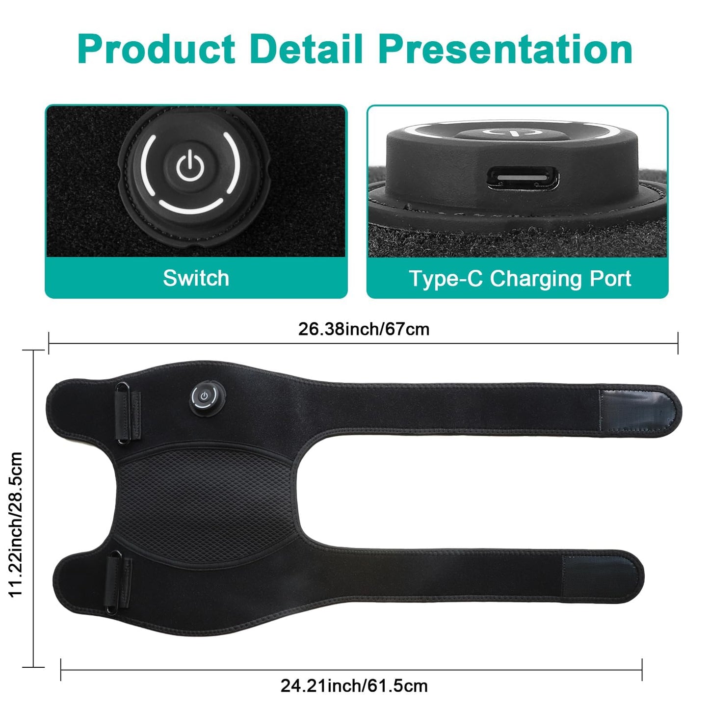 CLMTAS Red Light, Red Light for Knee and Elbow Joint, Wireless Rechargeable Design, Larger Battery Capacity, for Elderly & Athletes