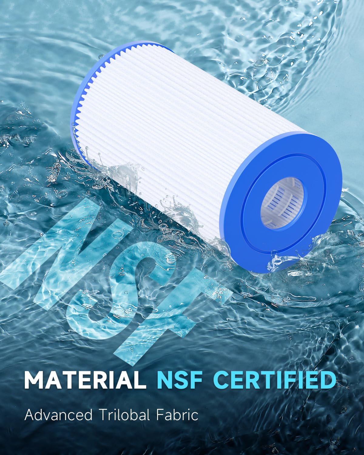AQUALTRA Pool Filter B Replacement Compatible with 29005E Easy Set Swimming Pool Filter Cartridge, 10" x 5 3/4" Above Ground Pool Filters 3 Pack