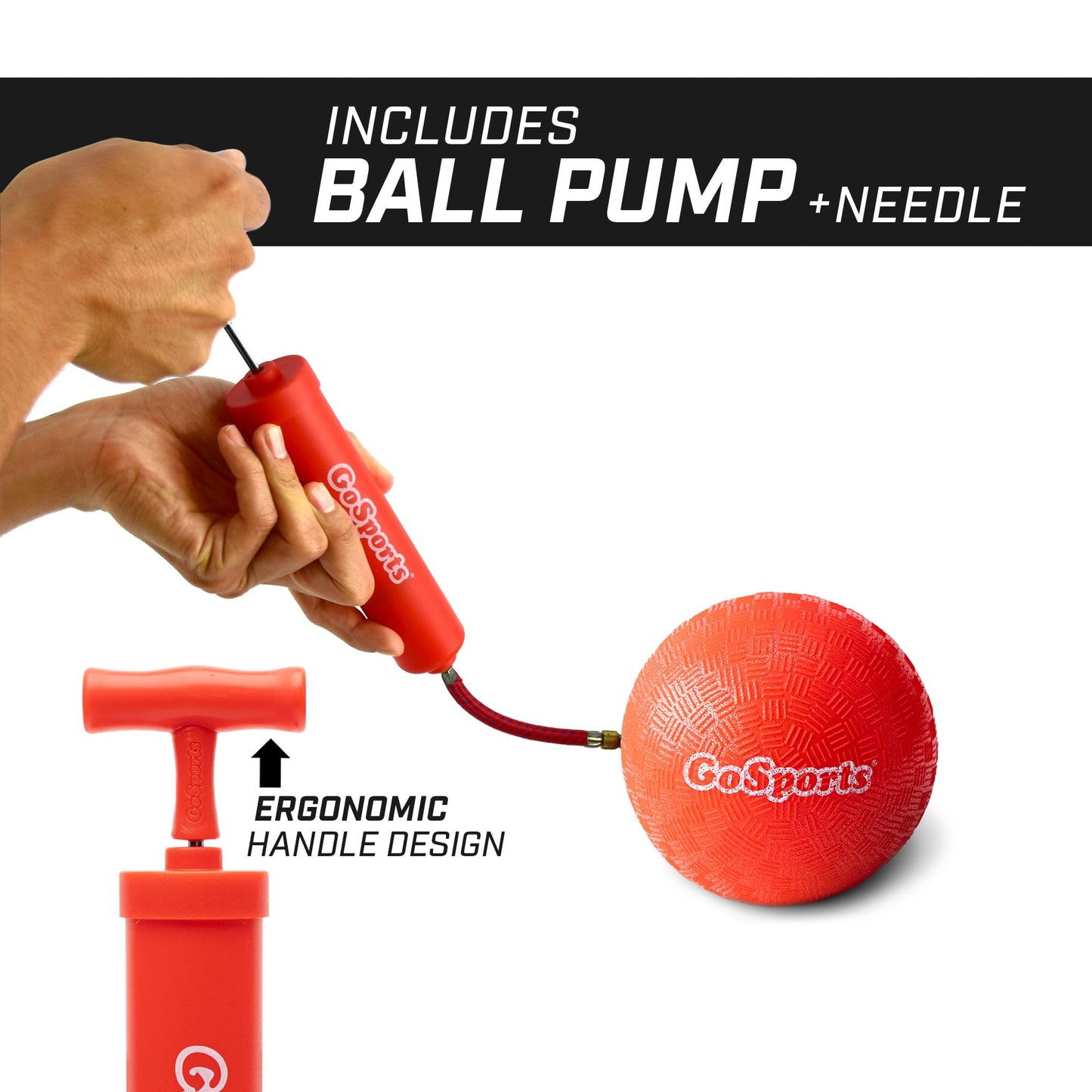 GoSports 5 Inch Inflatable No Sting Dodgeball 6 Pack Includes Ball Pump & Mesh Bag