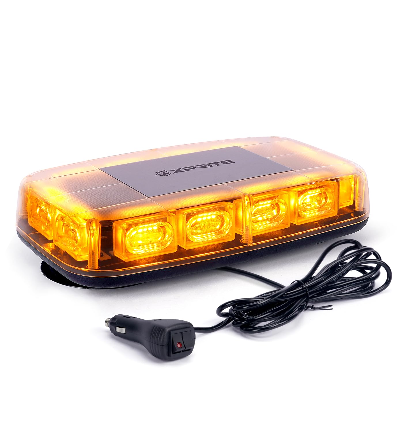 Xprite Amber 72 LED Beacon Rooftop Strobe Lights,Emergency Warning Traffic Flashing Hazard Safety Caution Light w/Magnetic Base for Vehicles Trucks Snow Plow Construction Postal Cars 12 Inch