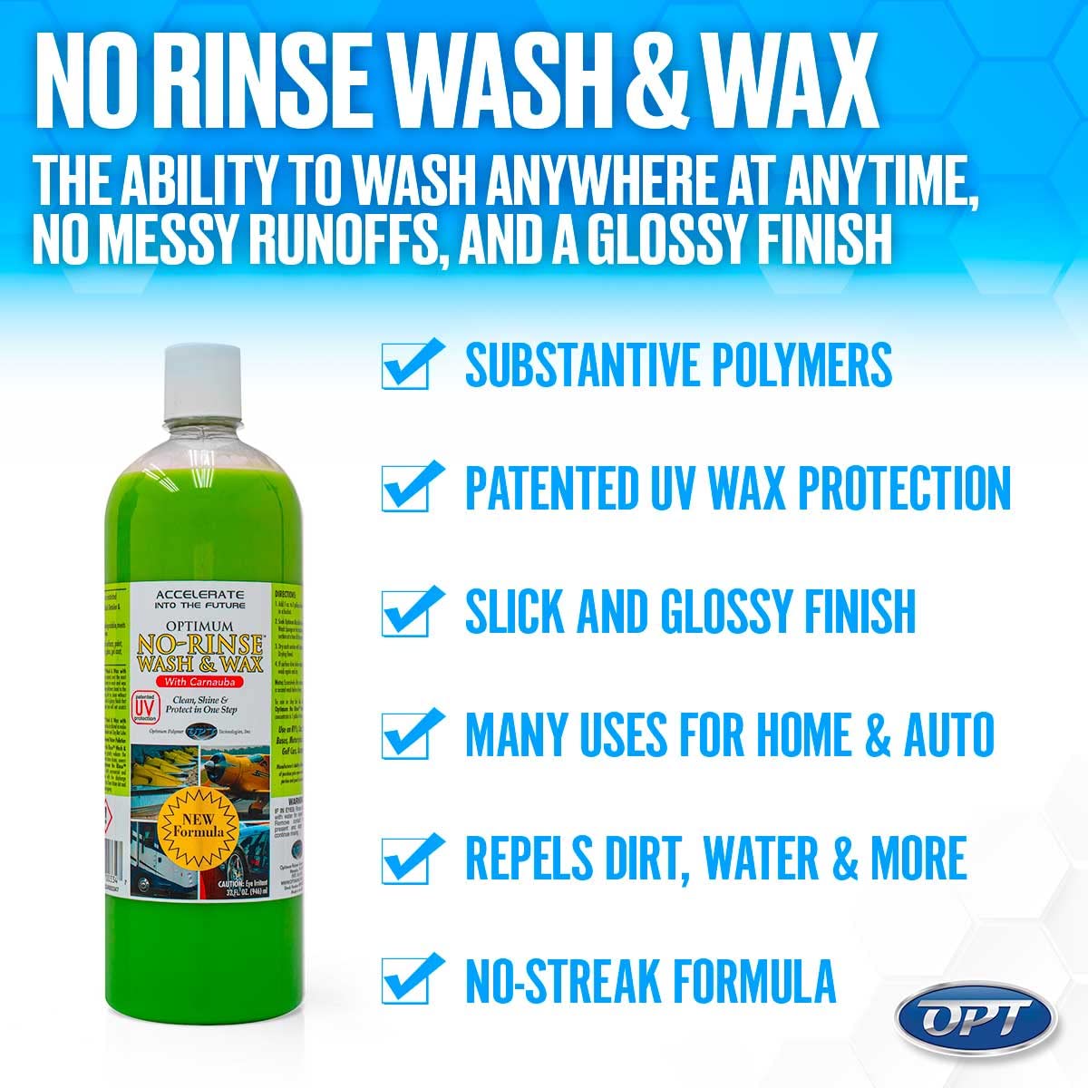 Optimum (NRWW2012Q) No Rinse Wash & Wax - 32 oz.