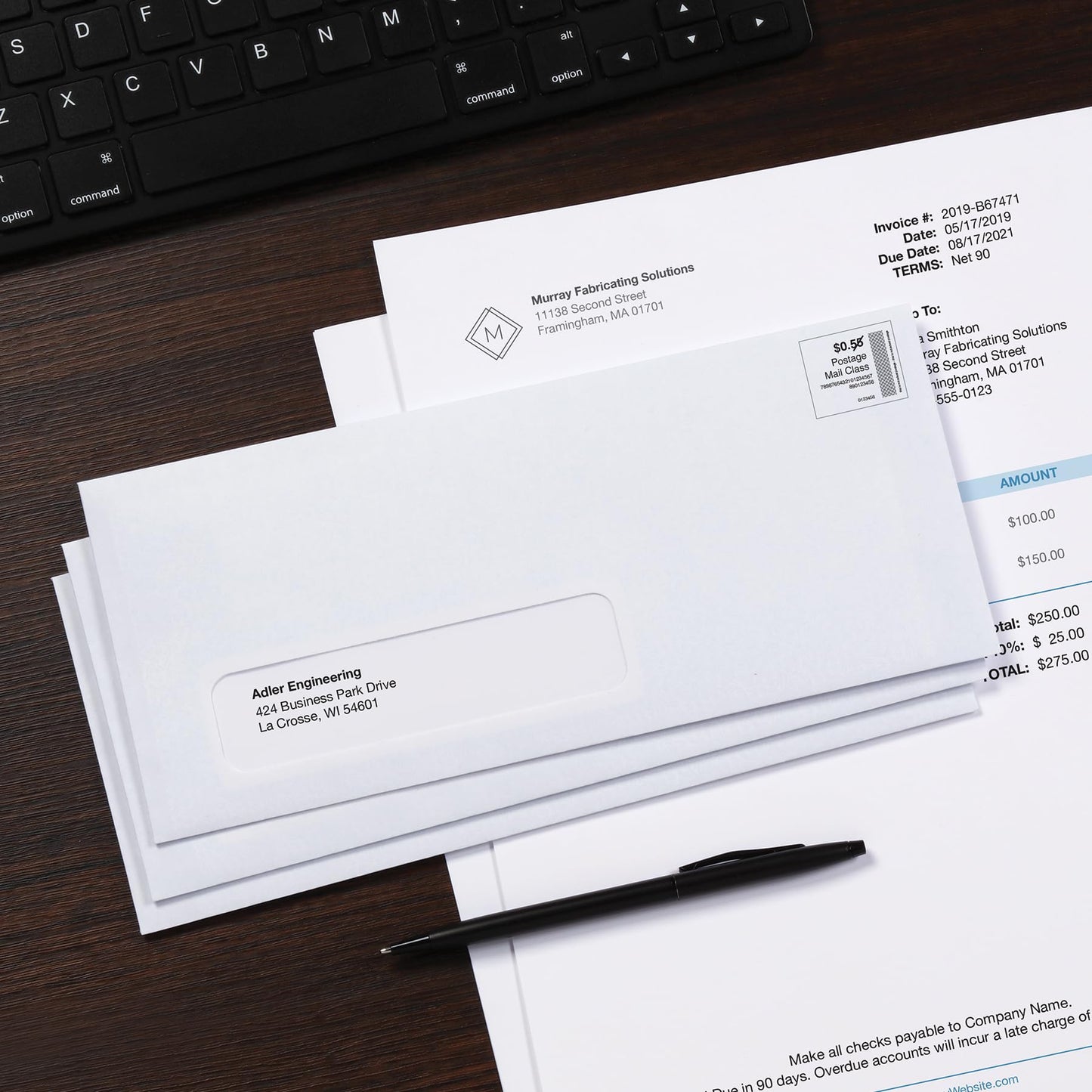 Columbian #10 Single-Window Security Envelopes, 4-1/8 x 9-1/2 Inch, Self Seal, White, for Mailing Invoices, Statements & Documents, 500/Box (COLO339)