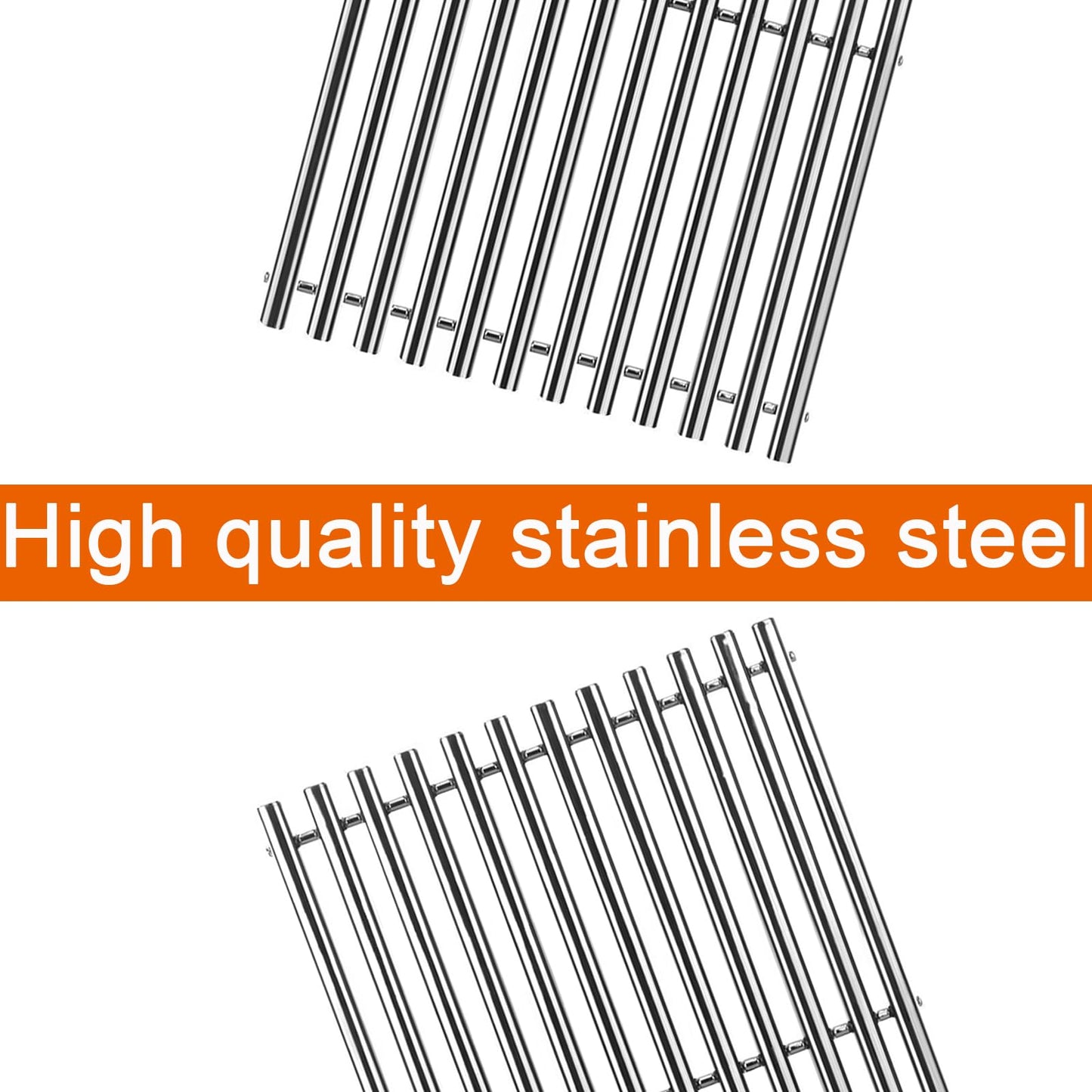 BBQ Future 7525 Grill Grates for Weber Genesis Silver B & C, Genesis Gold B & C, Weber Spirit 300 Series E-310, Replacement Part for Spirit 700, Genesis 1000-3500, Stainless Steel, 2-Pack