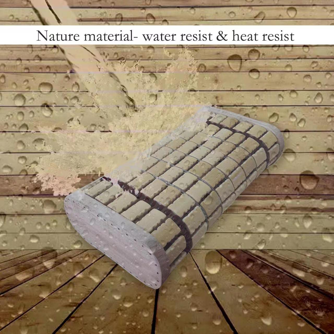 Grehge oo Sauna Headrest Pillow, 100% Natural Handmade Wood Sauna Pillow Sauna Neck Re