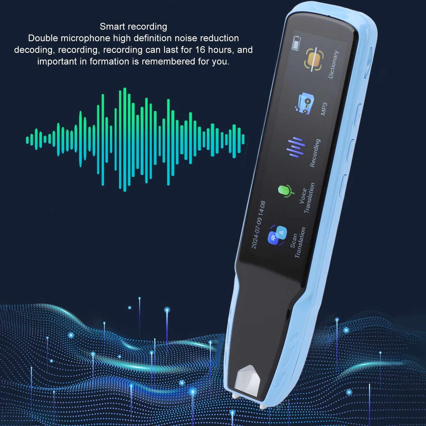 Smart Language Translator Pen, Offline Scanning 112 Languages Rechargeable Scan Reader Pen, Real Time Translation, Ideal for Travel Business (Blue