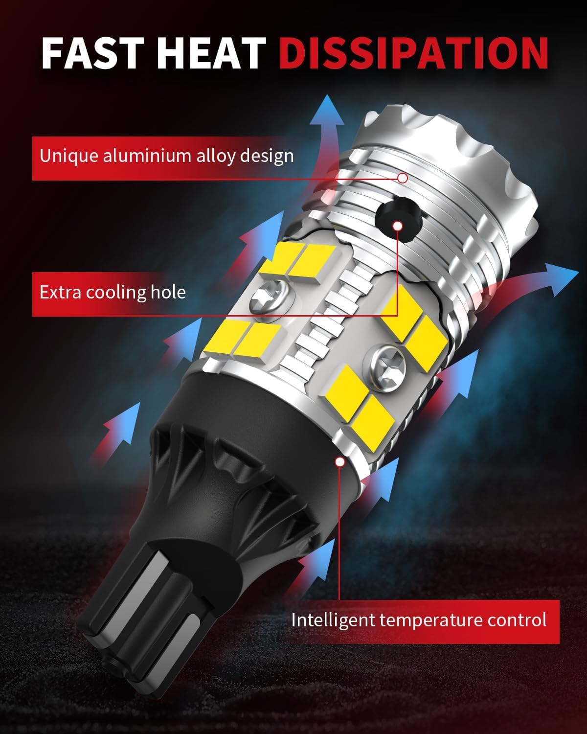 LASFIT 𝐏𝐫𝐨 T15 912 W16W 921 LED Reverse Light Bulbs, 𝟏:𝟏 𝐎𝐄𝐌 For Silverado 1500/2500 HD/3500 HD 2014-2022 2023 2024 2025 2026, 6000K Xenon White 10X Brighter Backup Replace, Plug-N-Play, IP68